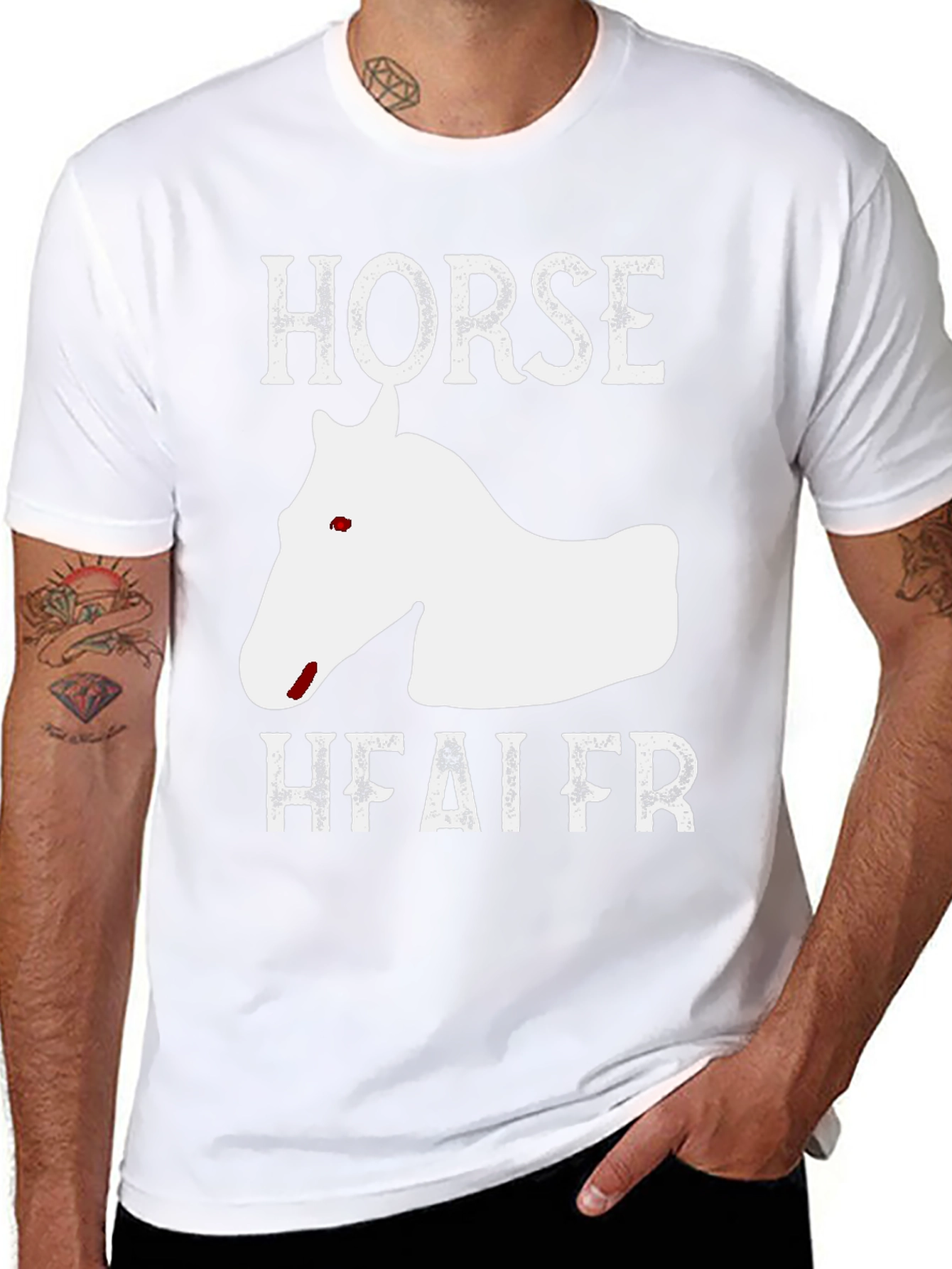 Horse Head T-Shirt - Funny Heifer Tee