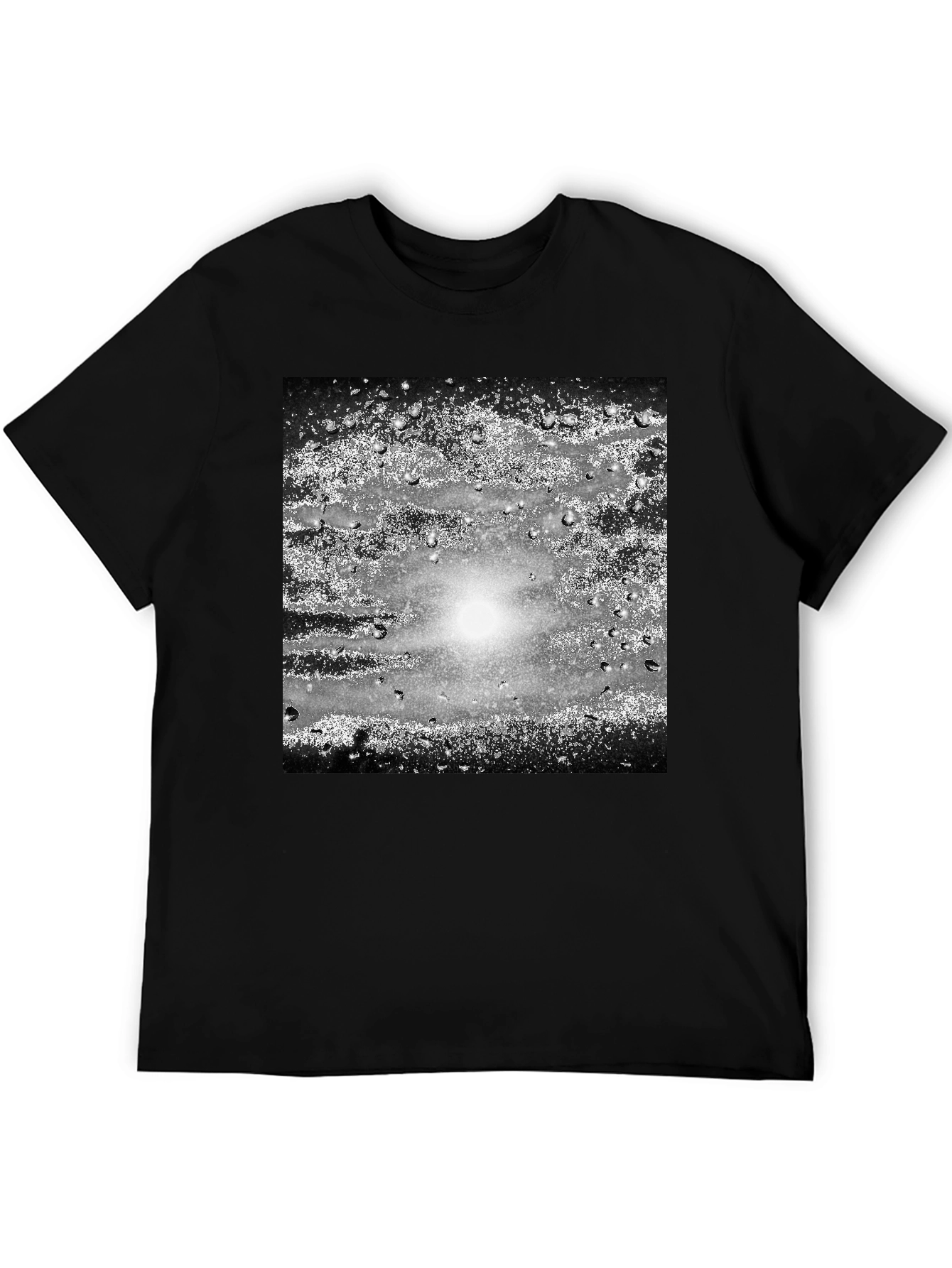 Abstract Graphic Print Black Crew Neck T-Shirt