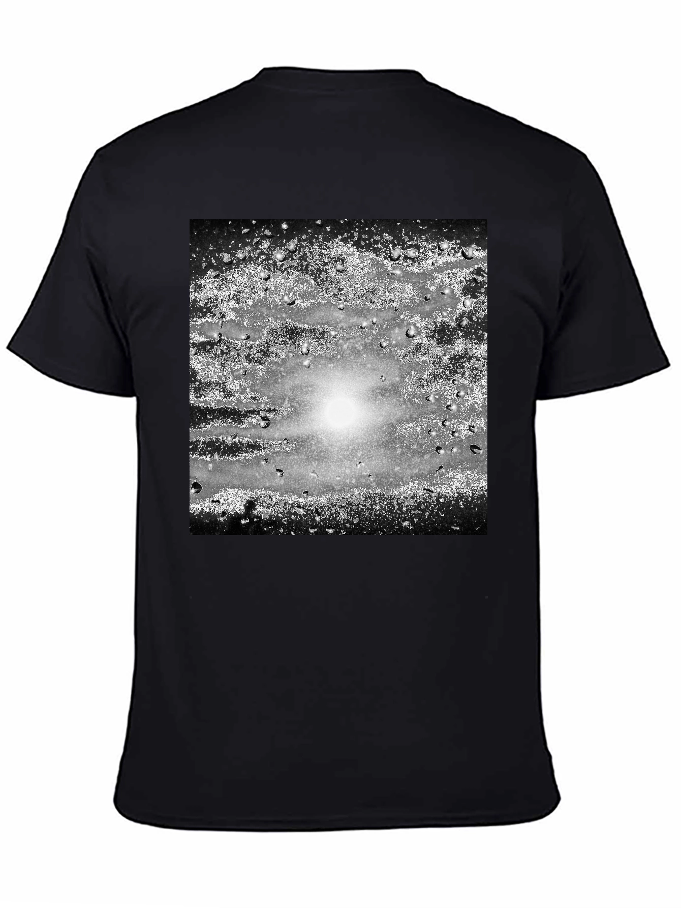 Abstract Graphic Print Black Crew Neck T-Shirt