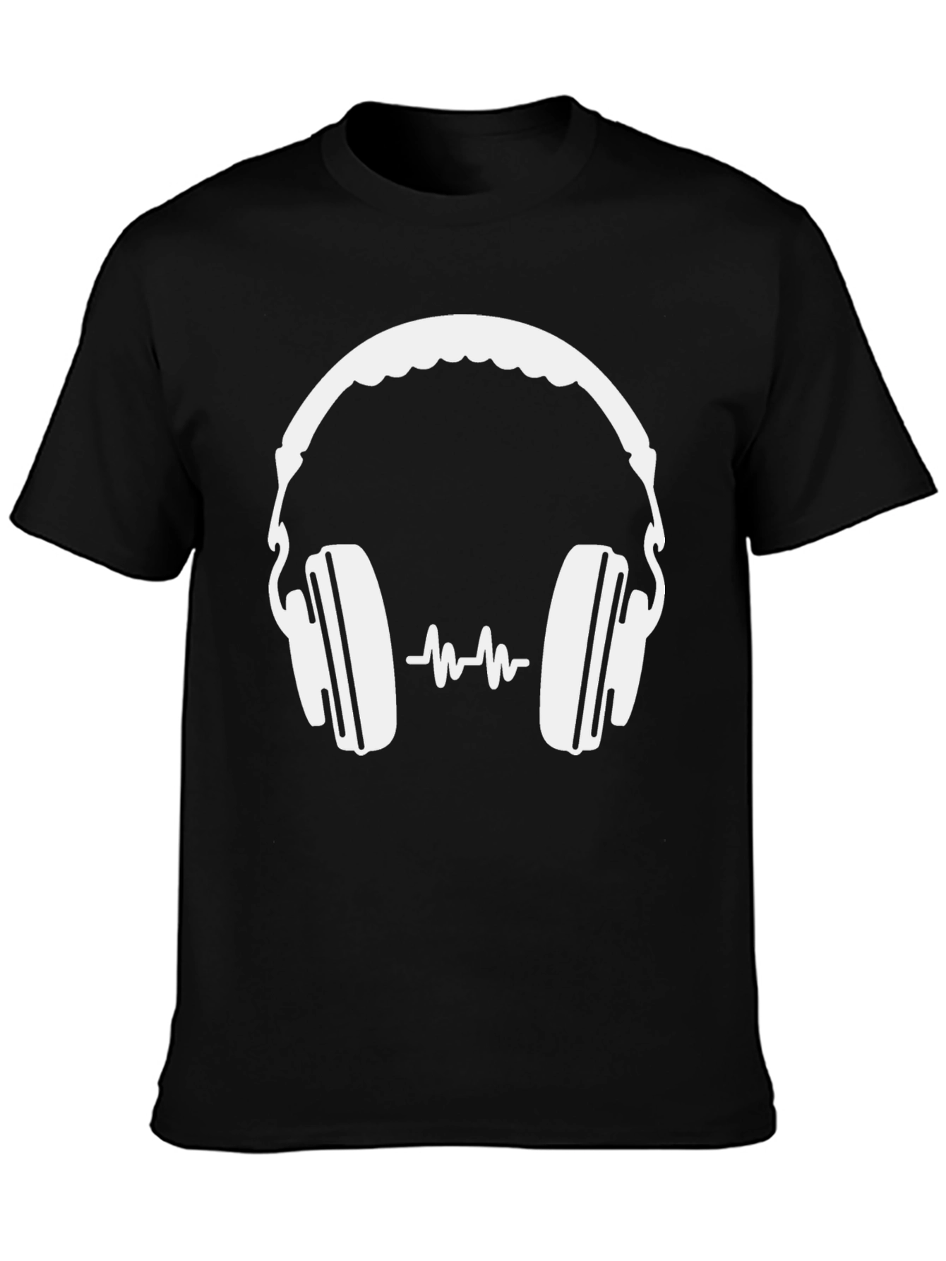 Headphone Graphic Black T-Shirt