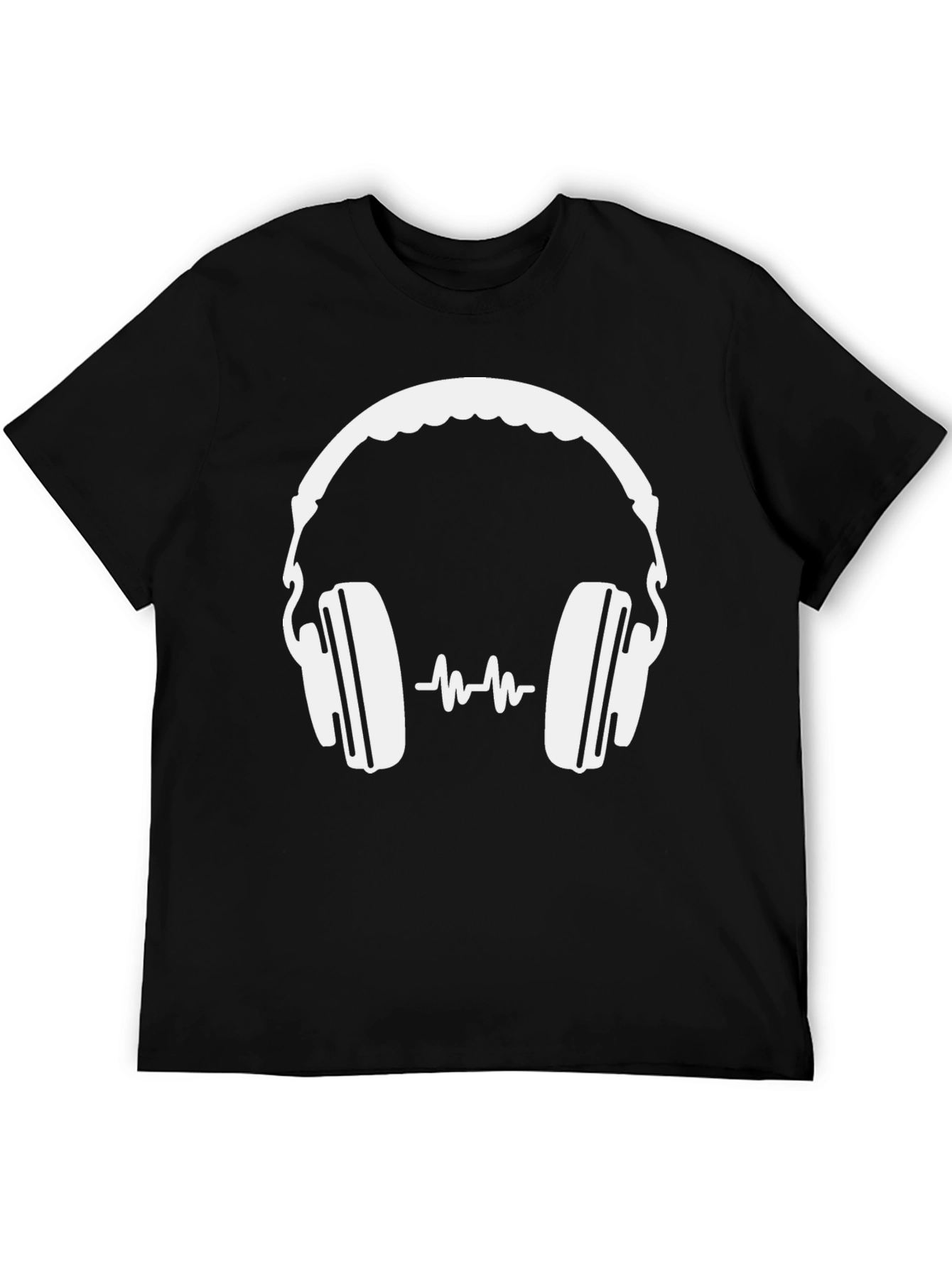 Headphone Graphic Black T-Shirt