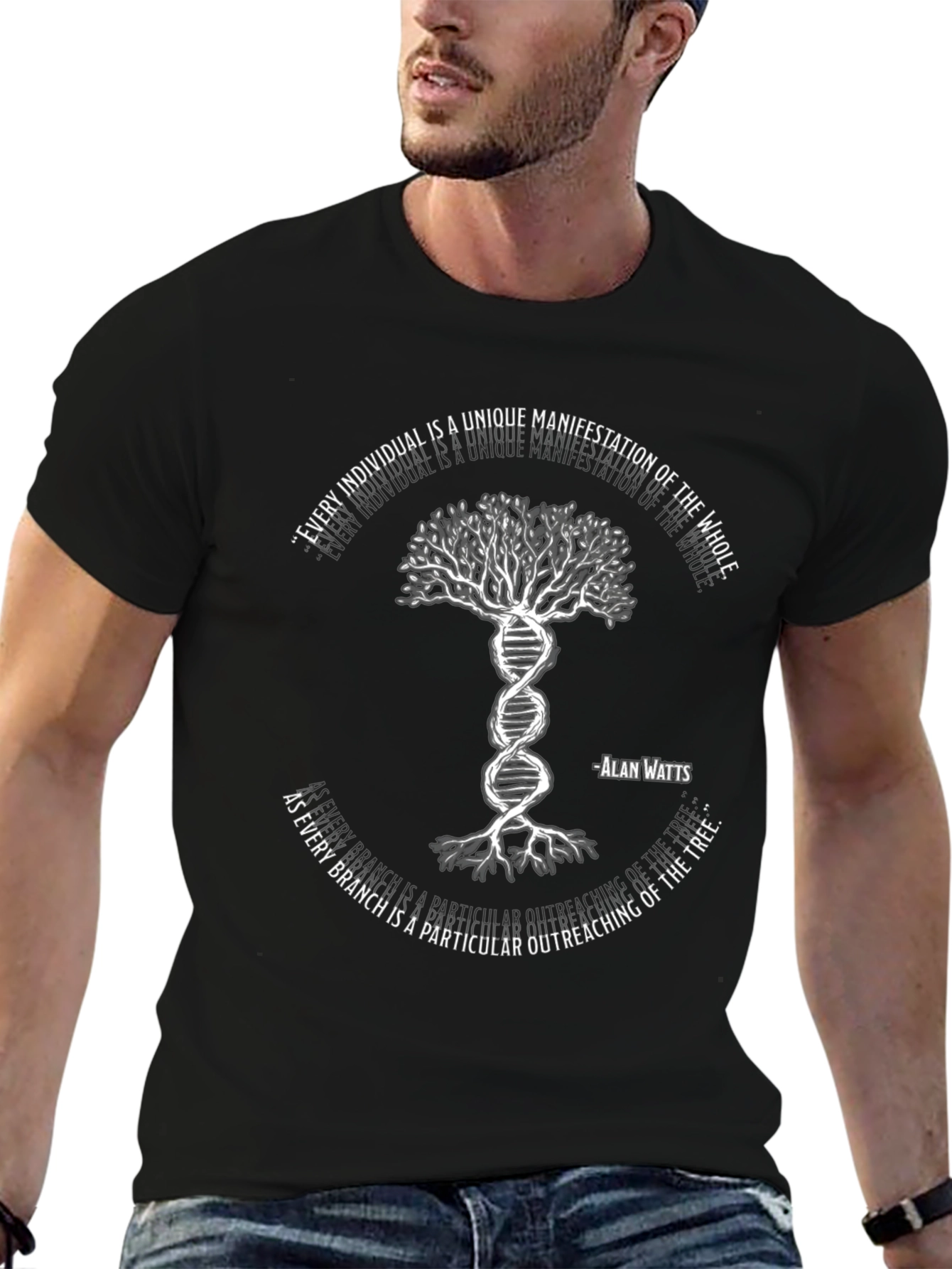 Alan Watts DNA Tree T-Shirt - Unique Individual Design
