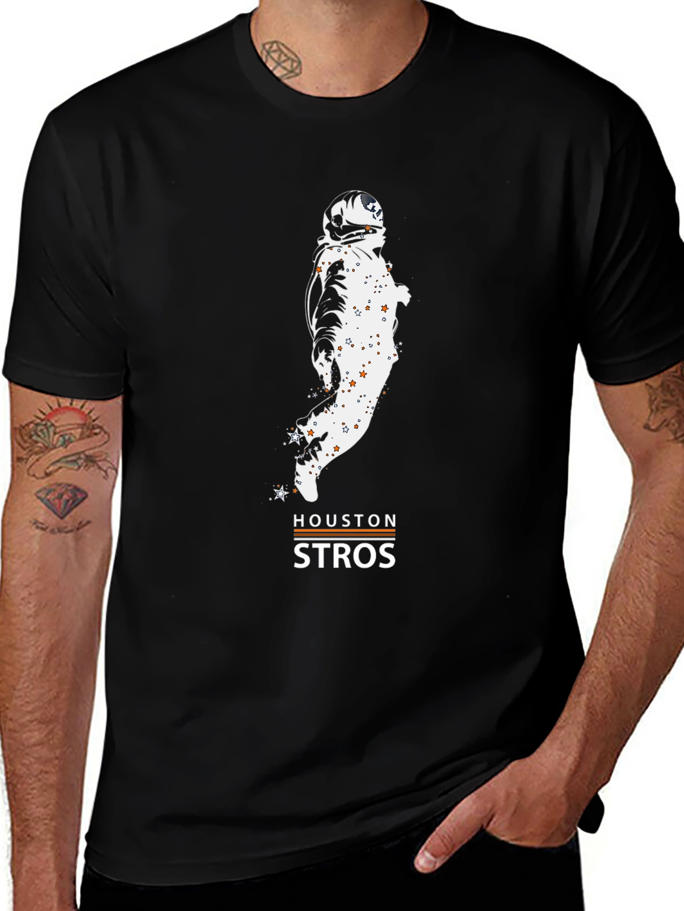 Houston Astros Astronaut Black T-Shirt
