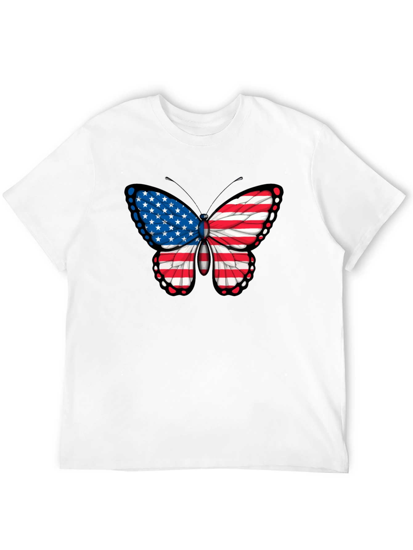 American Flag Butterfly Graphic Tee - Patriotic T-Shirt