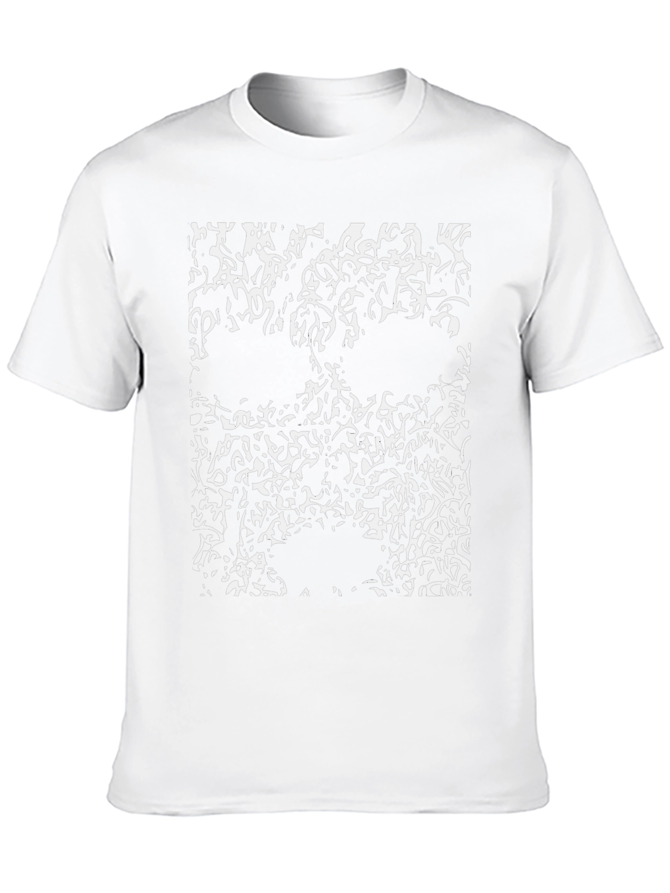 Abstract Skull Graphic T-Shirt - Black Cotton Tee