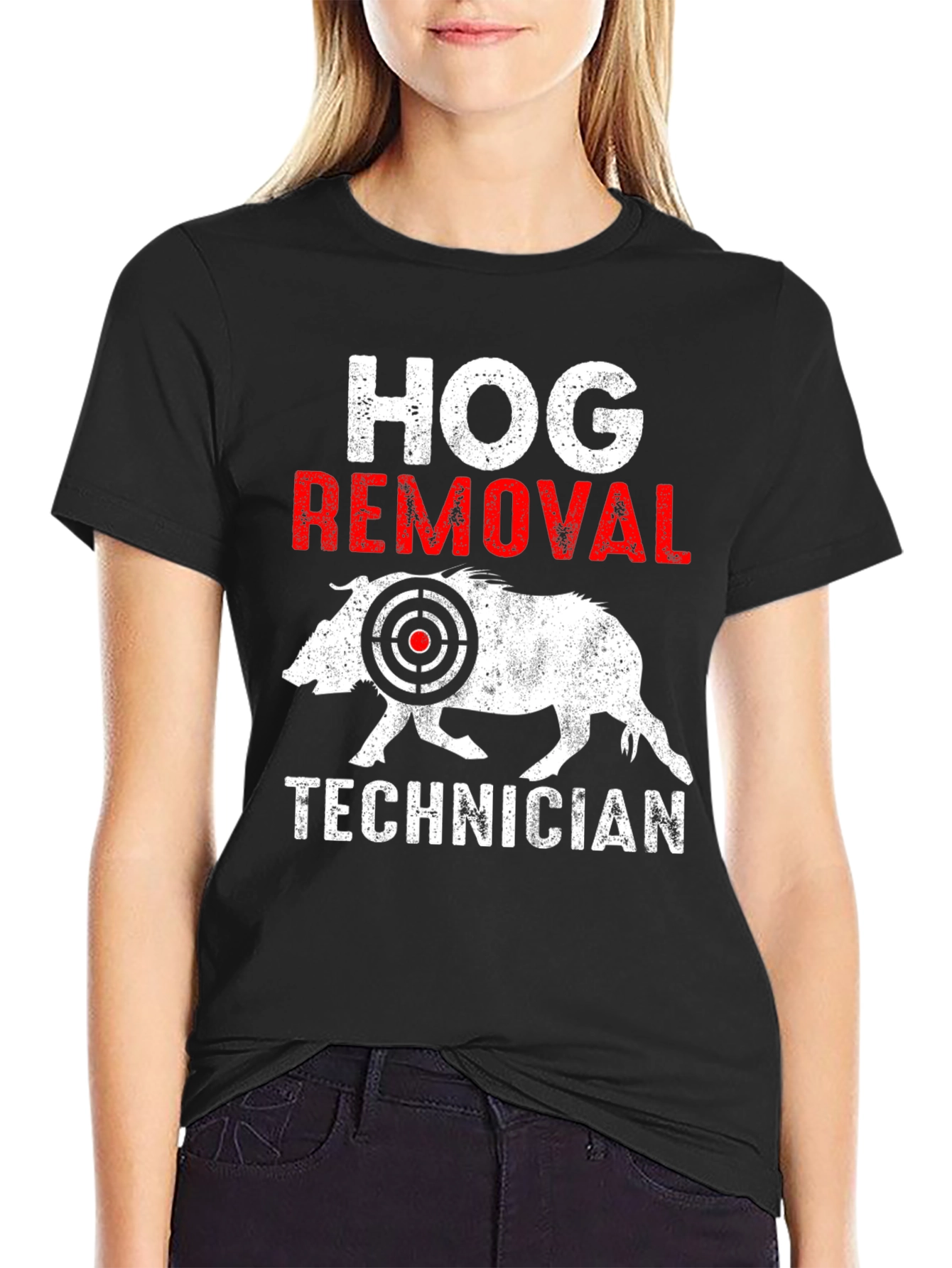 Hog Removal Technician T-Shirt Funny Hunting Tee