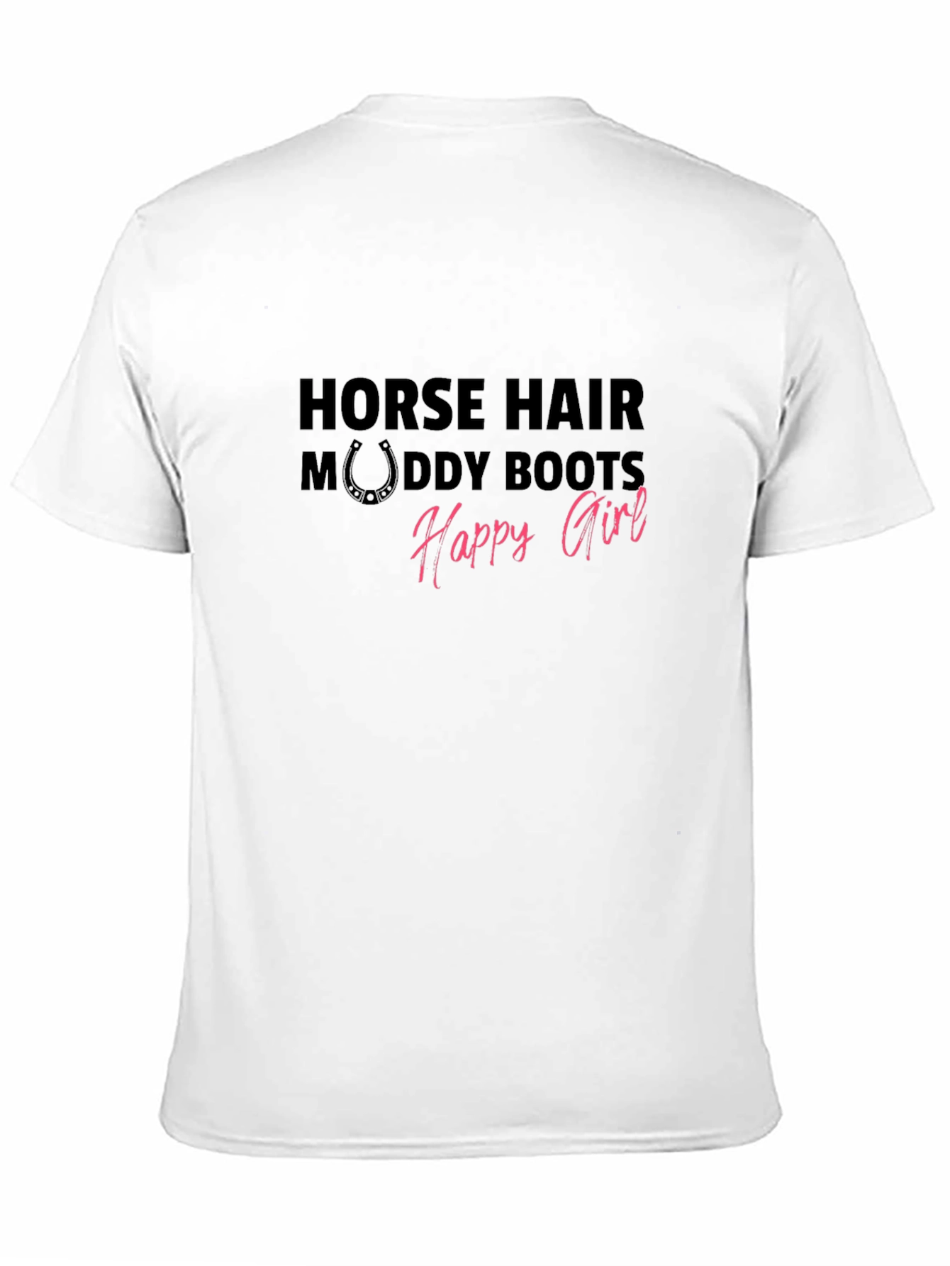 Horse Hair Muddy Boots Happy Girl Graphic Tee
