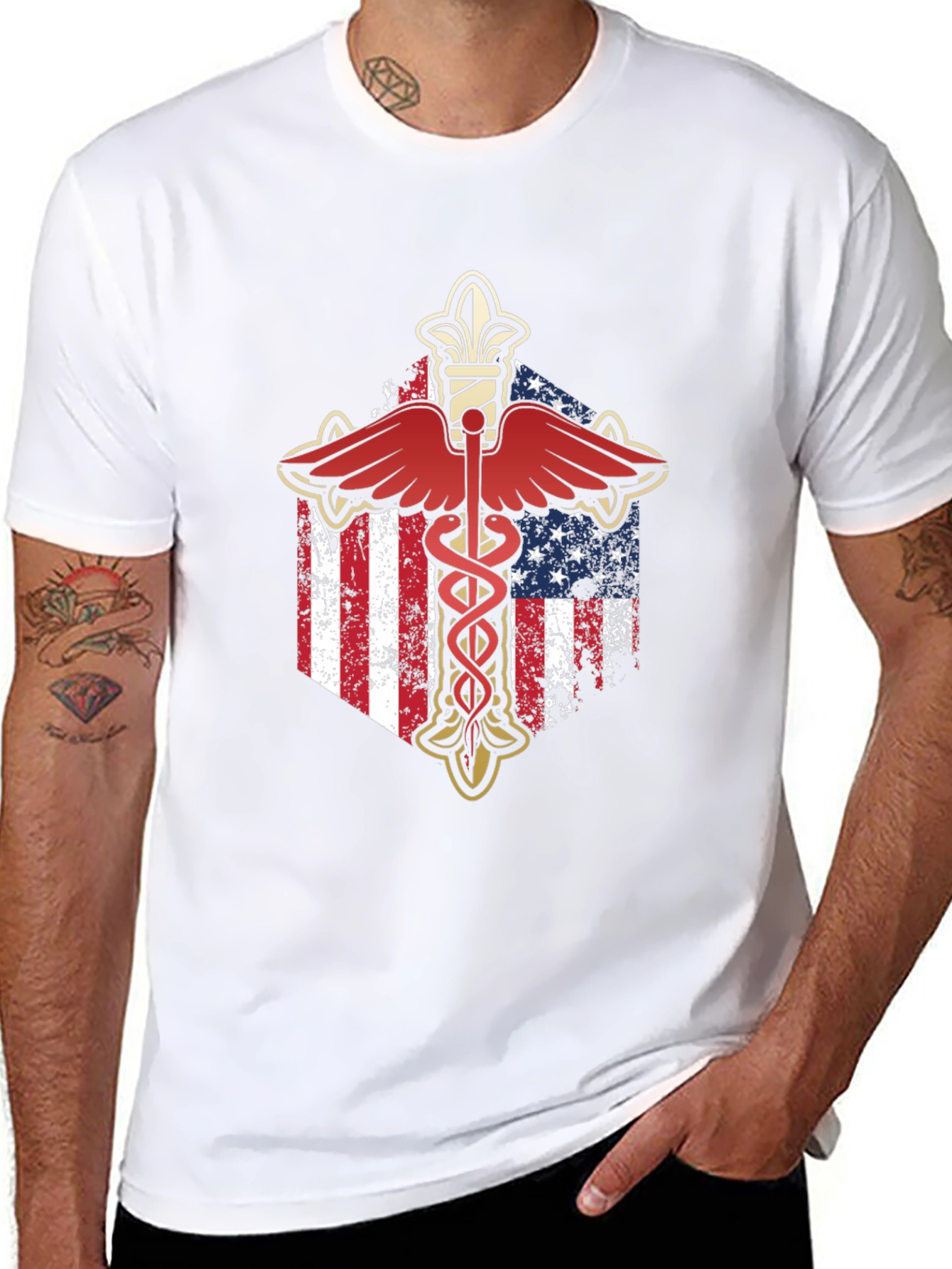 American Flag Caduceus T-Shirt