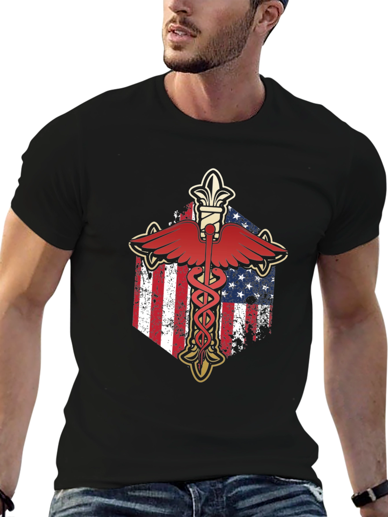 American Flag Caduceus T-Shirt