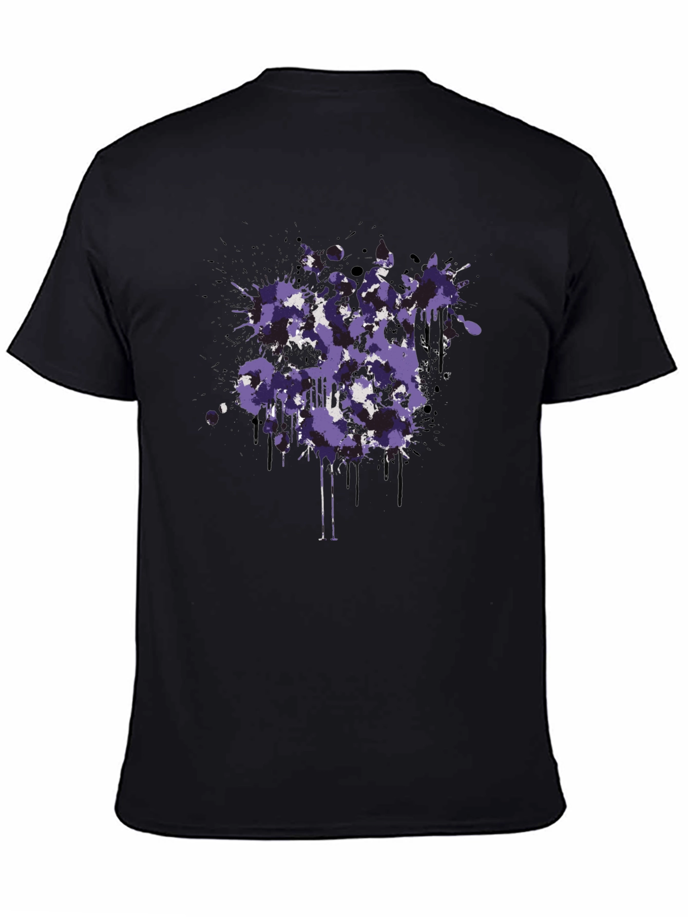 Abstract Splatter Graphic Black T-Shirt