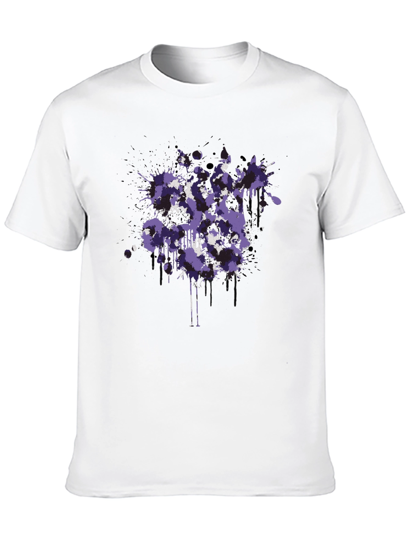 Abstract Splatter Graphic Black T-Shirt