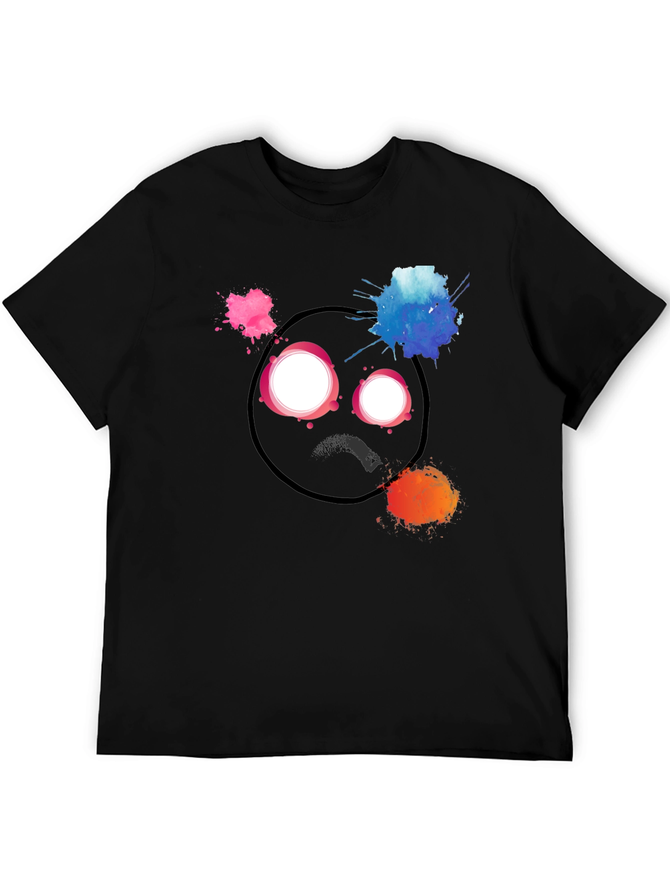Abstract Art Black T-Shirt - Expressive Design