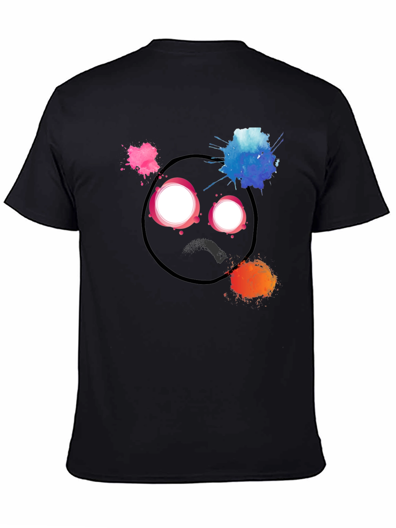Abstract Art Black T-Shirt - Expressive Design