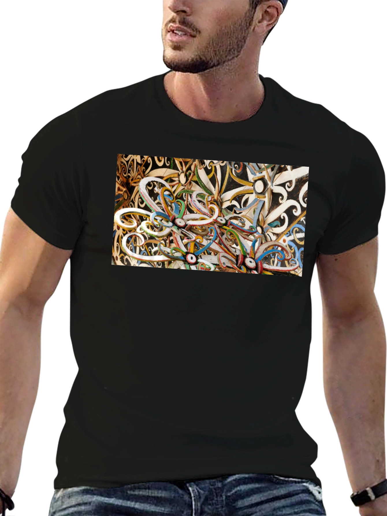 Abstract T-Shirt: Artistic Swirl Design