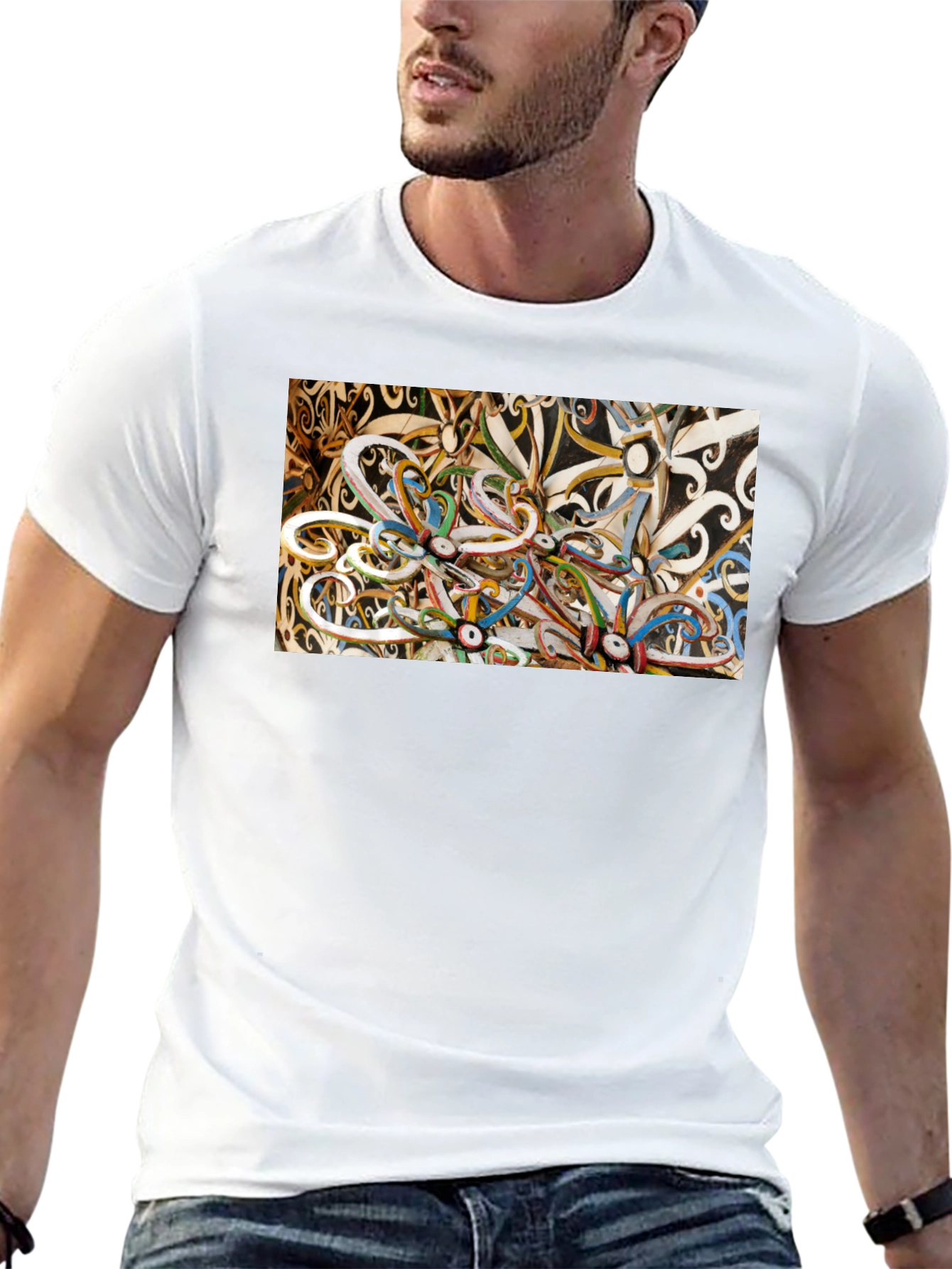 Abstract T-Shirt: Artistic Swirl Design