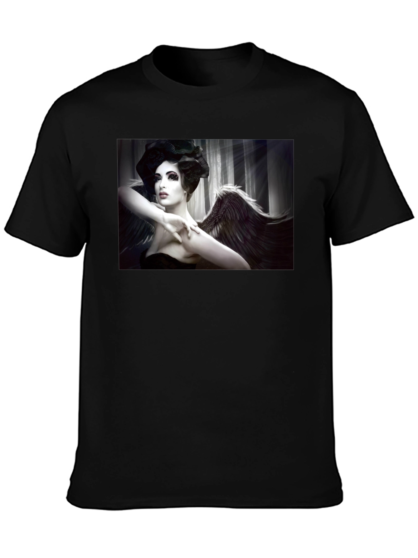 Angel Wings Graphic Black Tee