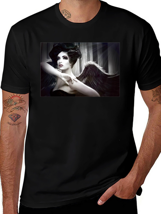 Angel Wings Graphic Black Tee