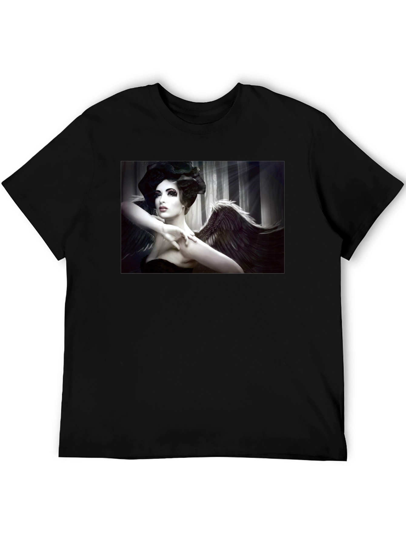 Angel Wings Graphic Black Tee