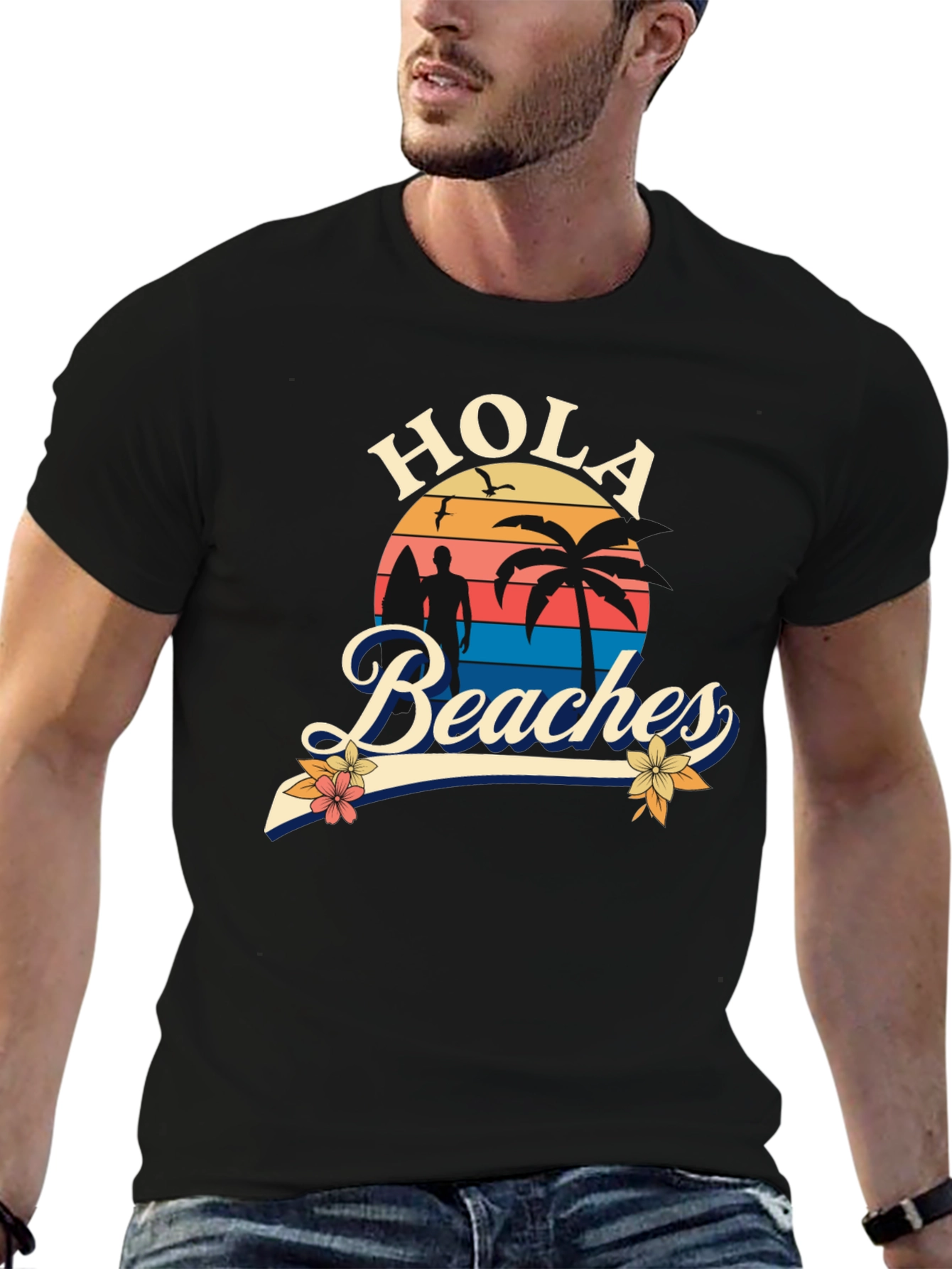Hola Beaches T-Shirt - Sunset Beach Design