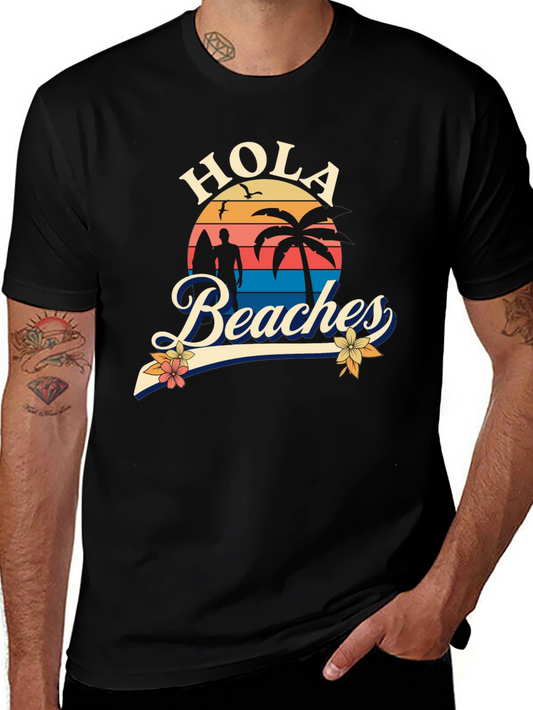 Hola Beaches T-Shirt - Sunset Beach Design