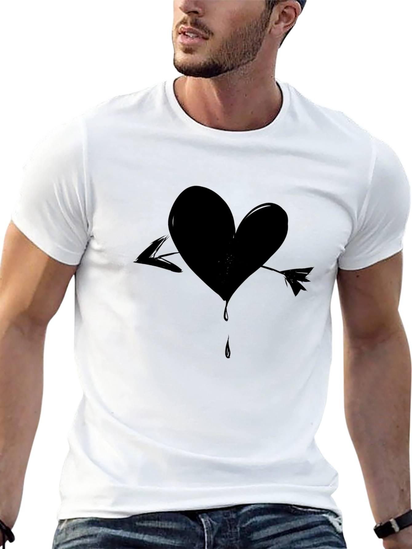 Heart Arrow Black T-Shirt