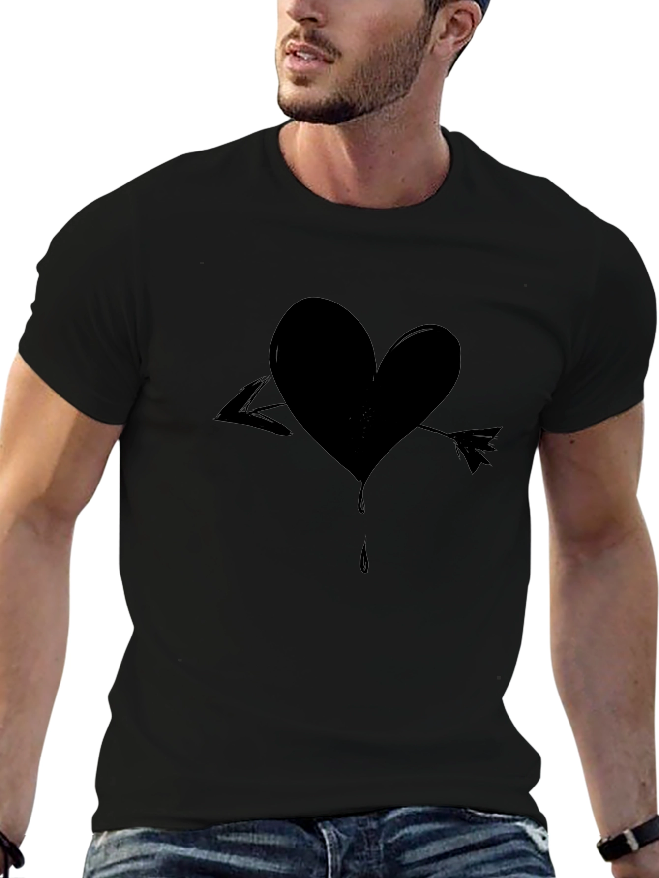 Heart Arrow Black T-Shirt