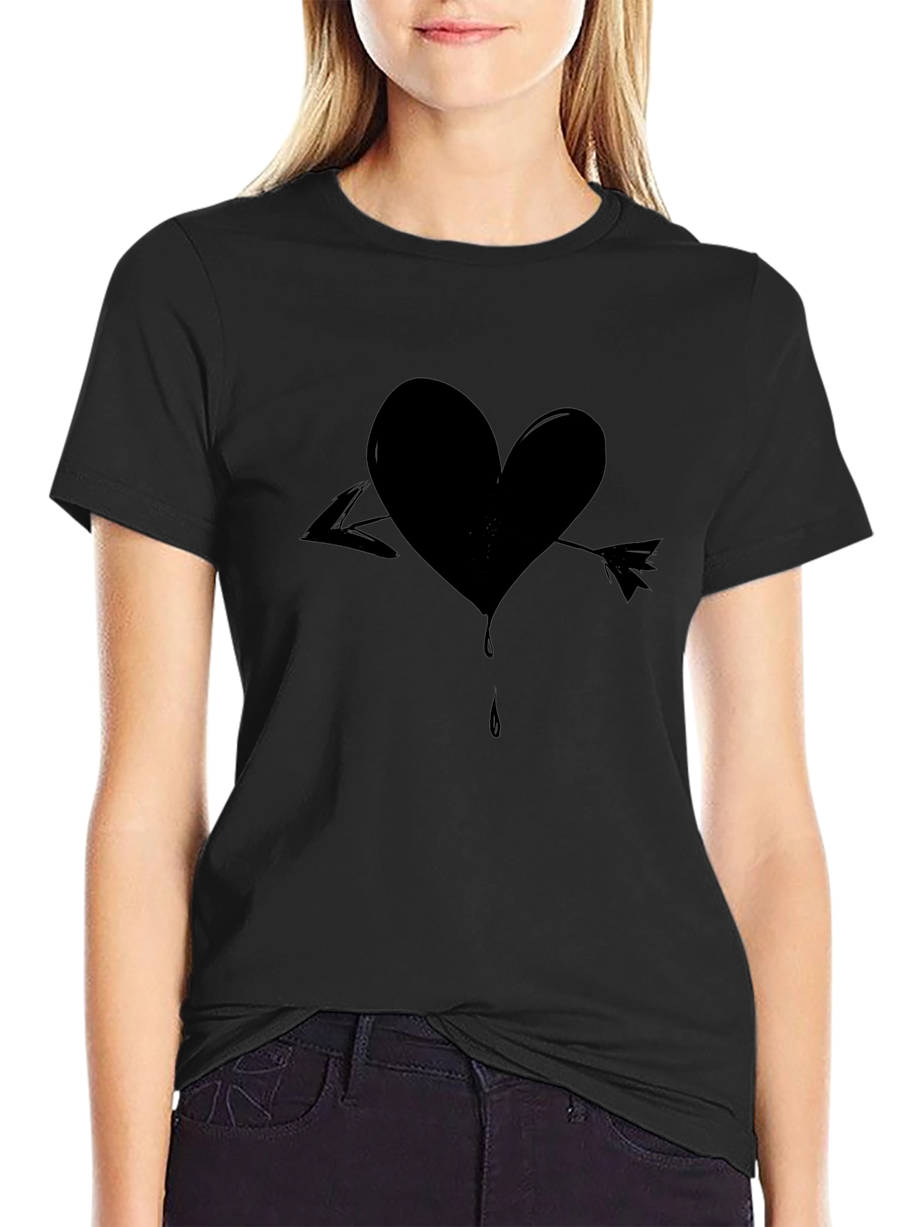 Heart Arrow Black T-Shirt