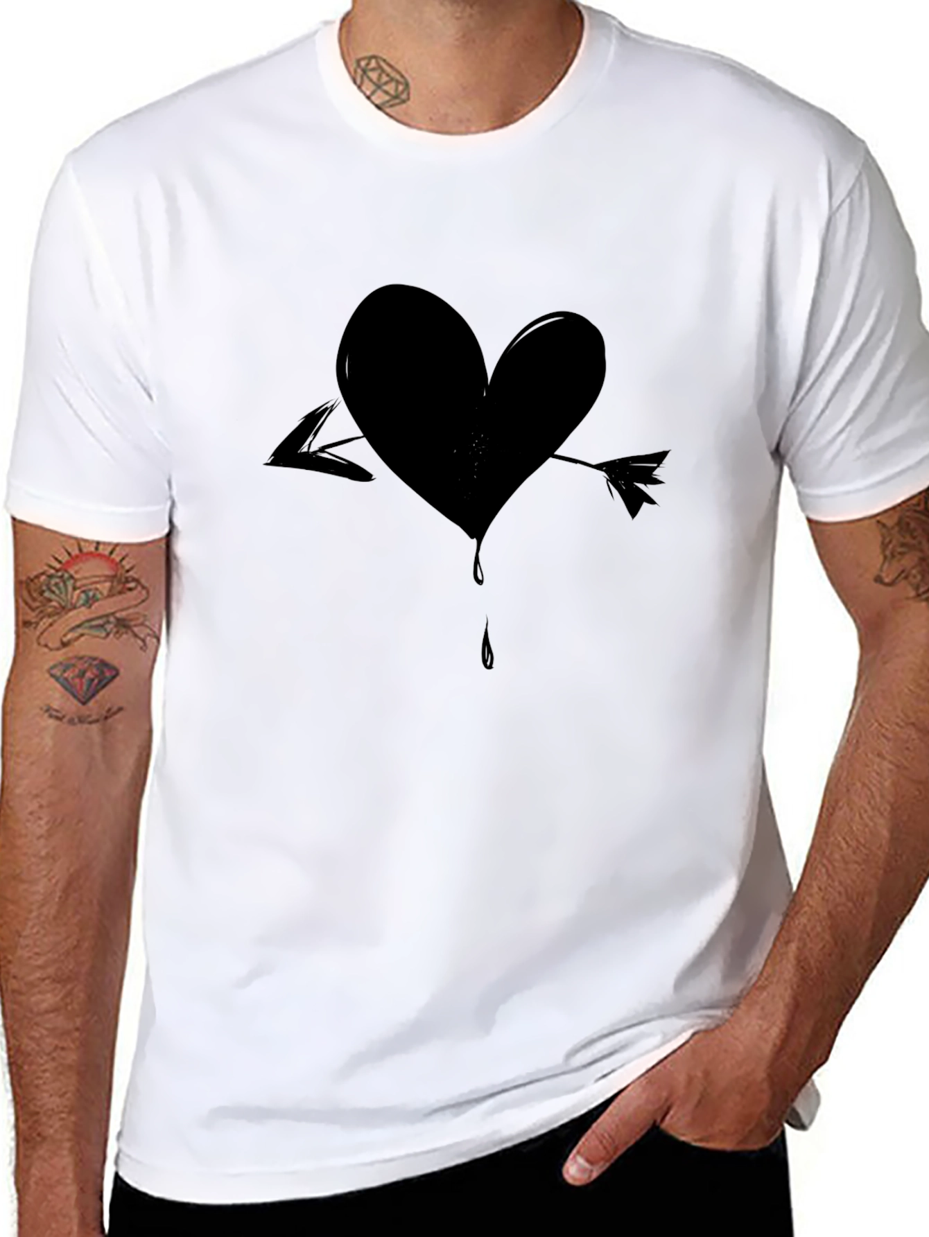 Heart Arrow Black T-Shirt