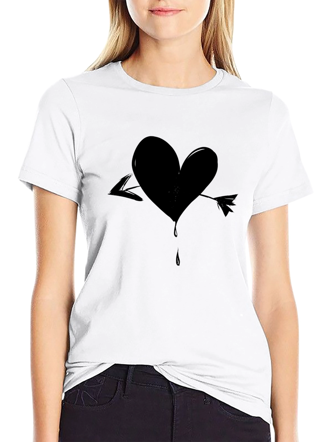 Heart Arrow Black T-Shirt