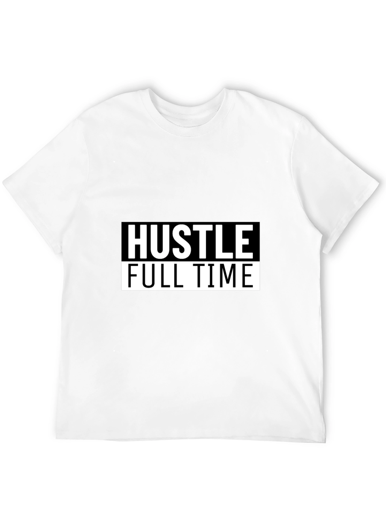 Hustle Full Time Graphic Tee - Black Casual T-Shirt