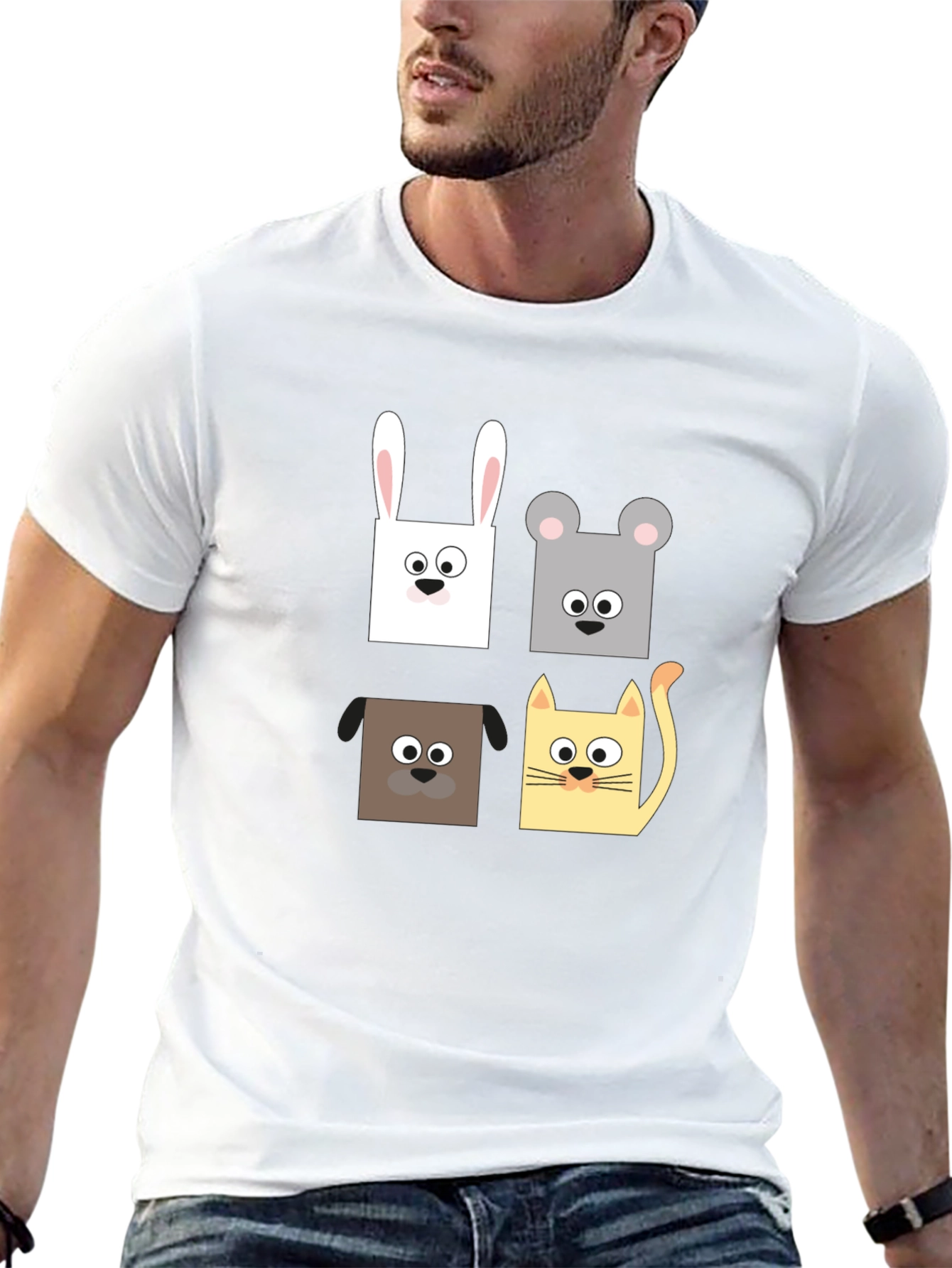 Animal Faces Graphic T-Shirt