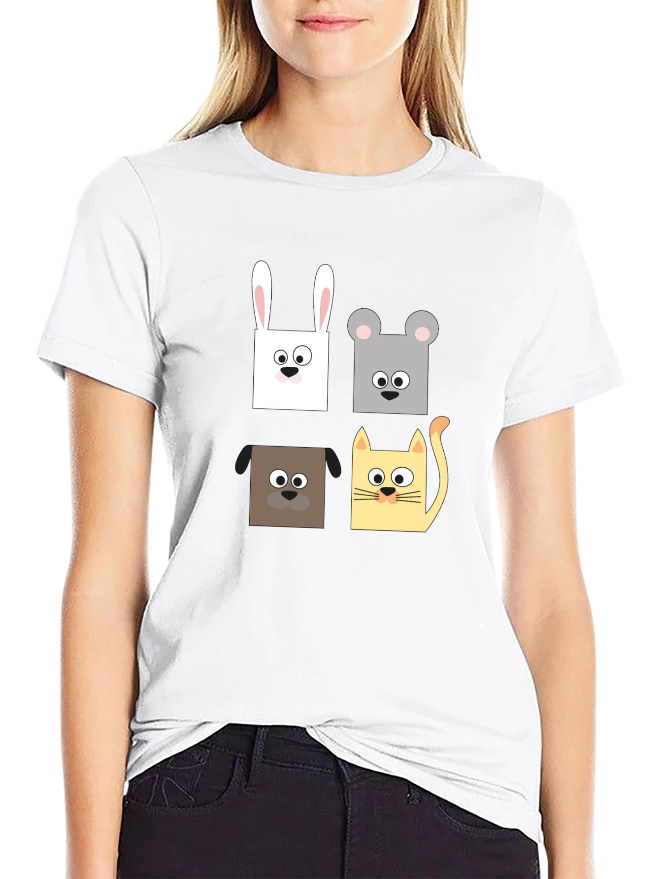 Animal Faces Graphic T-Shirt