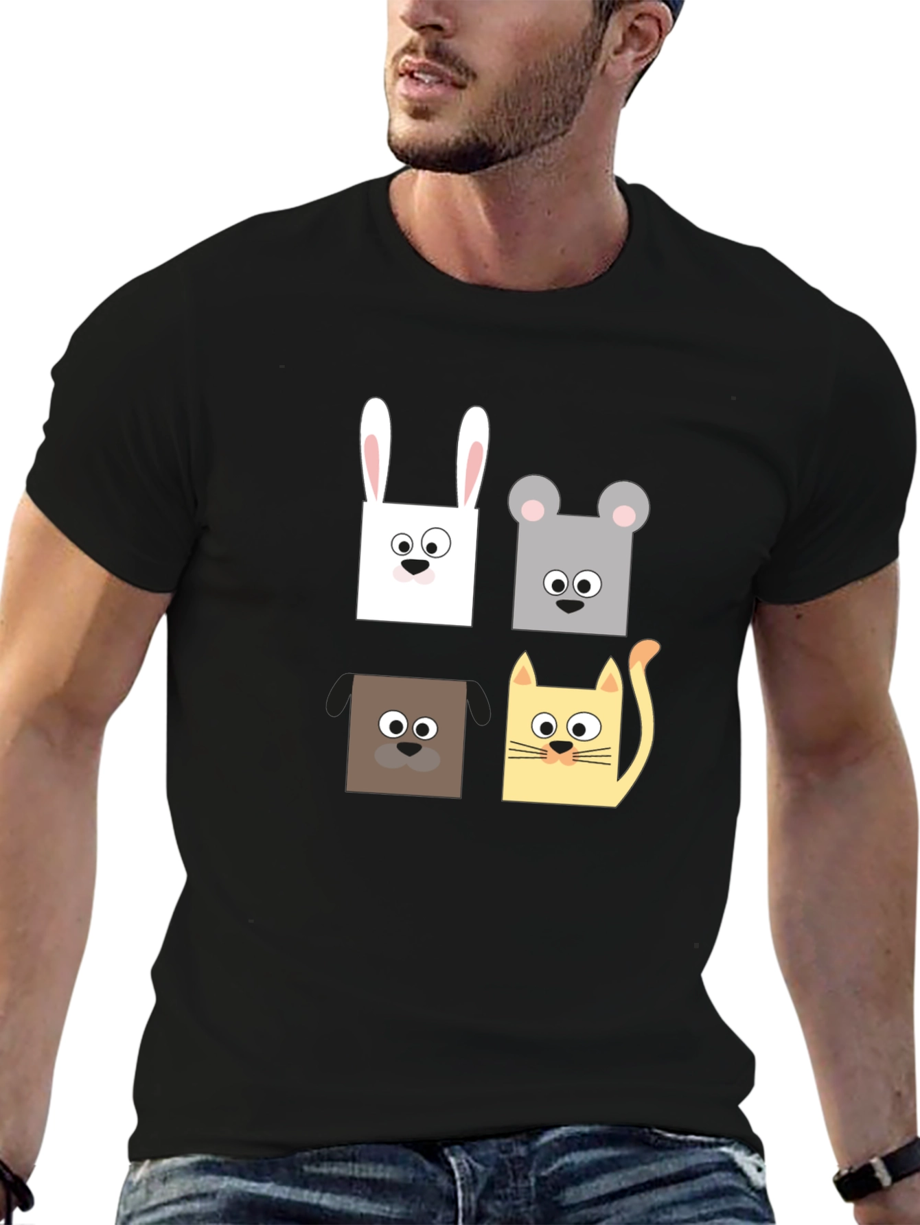 Animal Faces Graphic T-Shirt