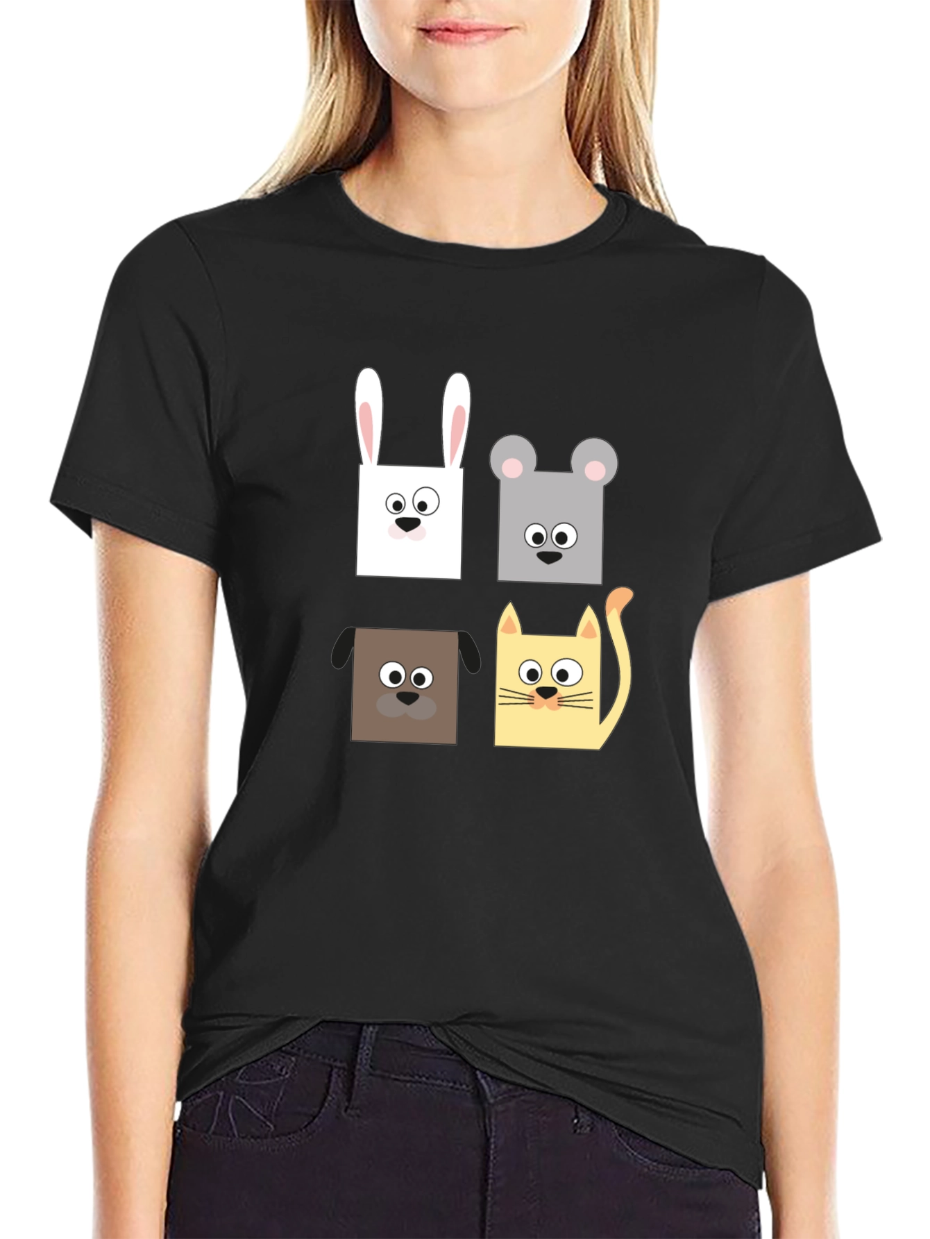 Animal Faces Graphic T-Shirt