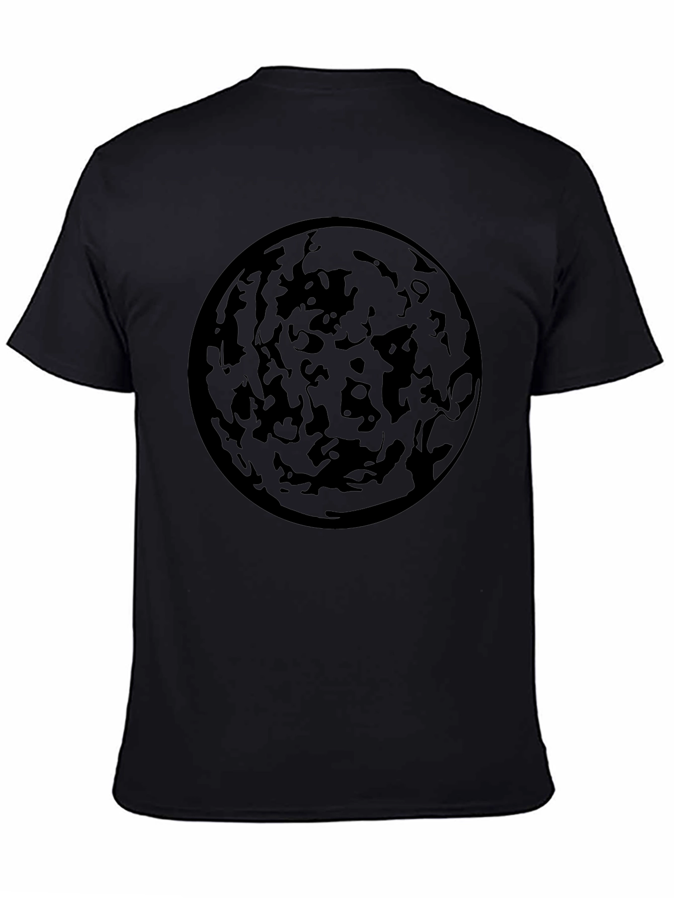Abstract Planet Black Graphic Tee