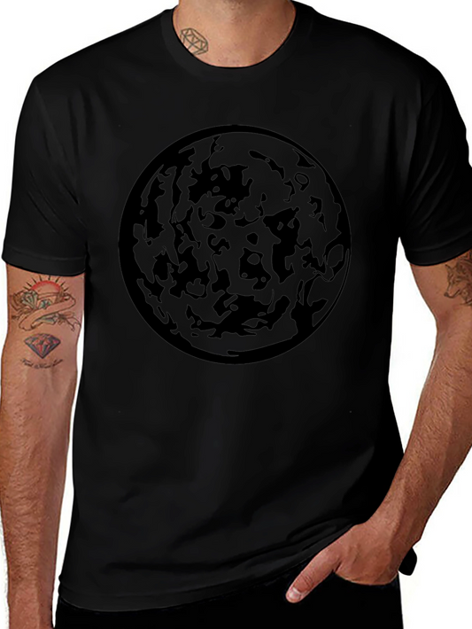 Abstract Planet Black Graphic Tee