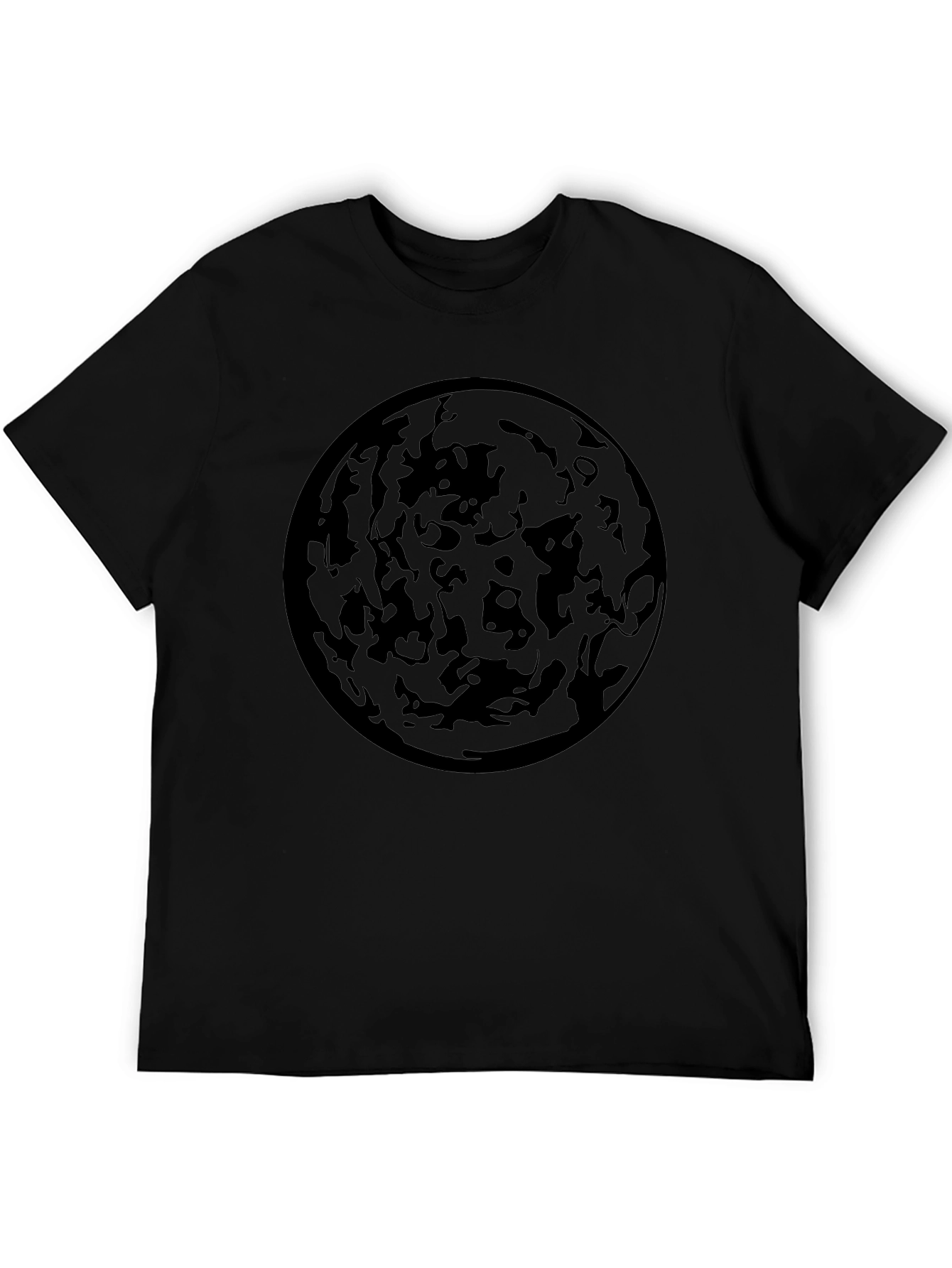 Abstract Planet Black Graphic Tee
