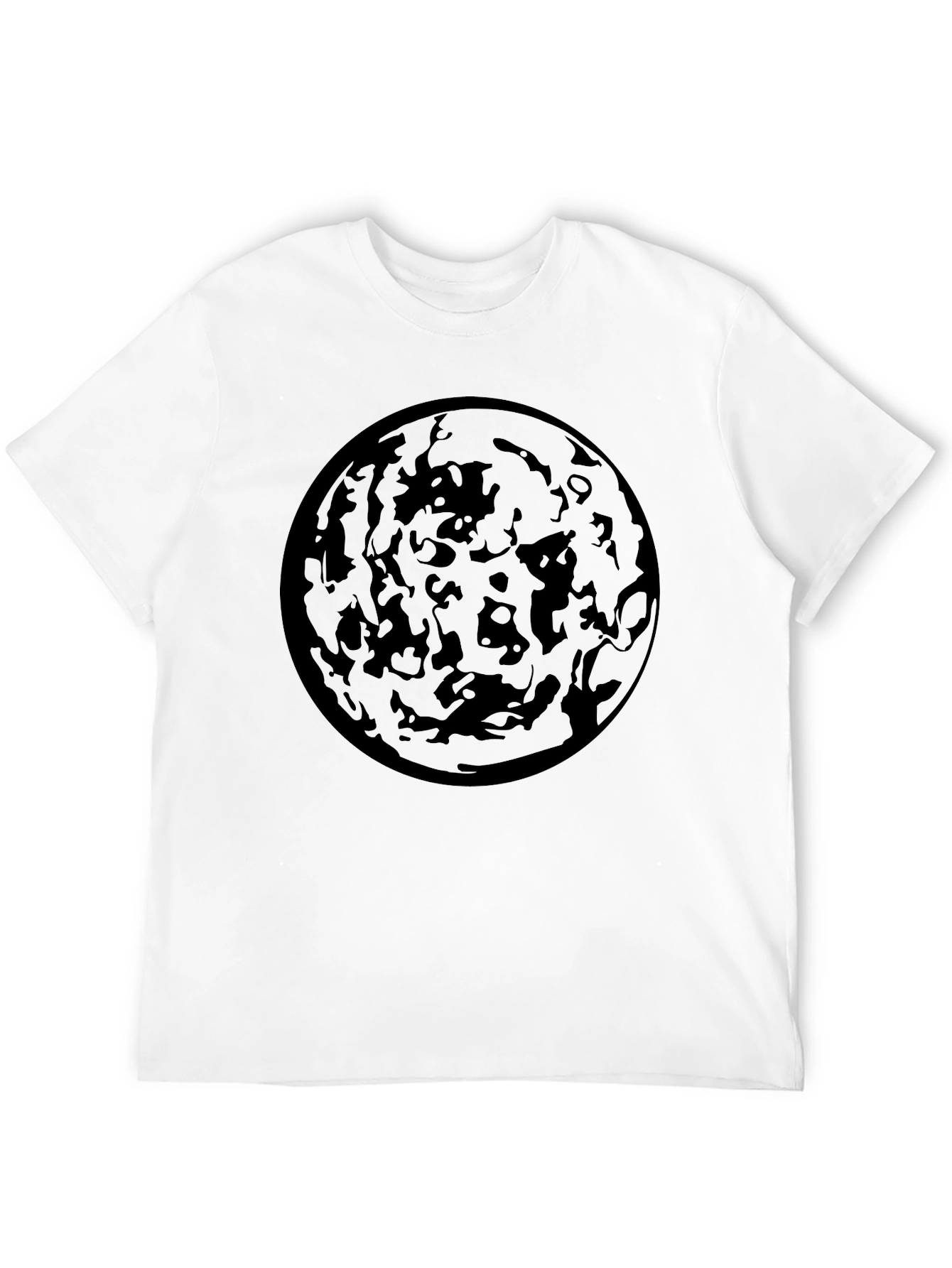 Abstract Planet Black Graphic Tee