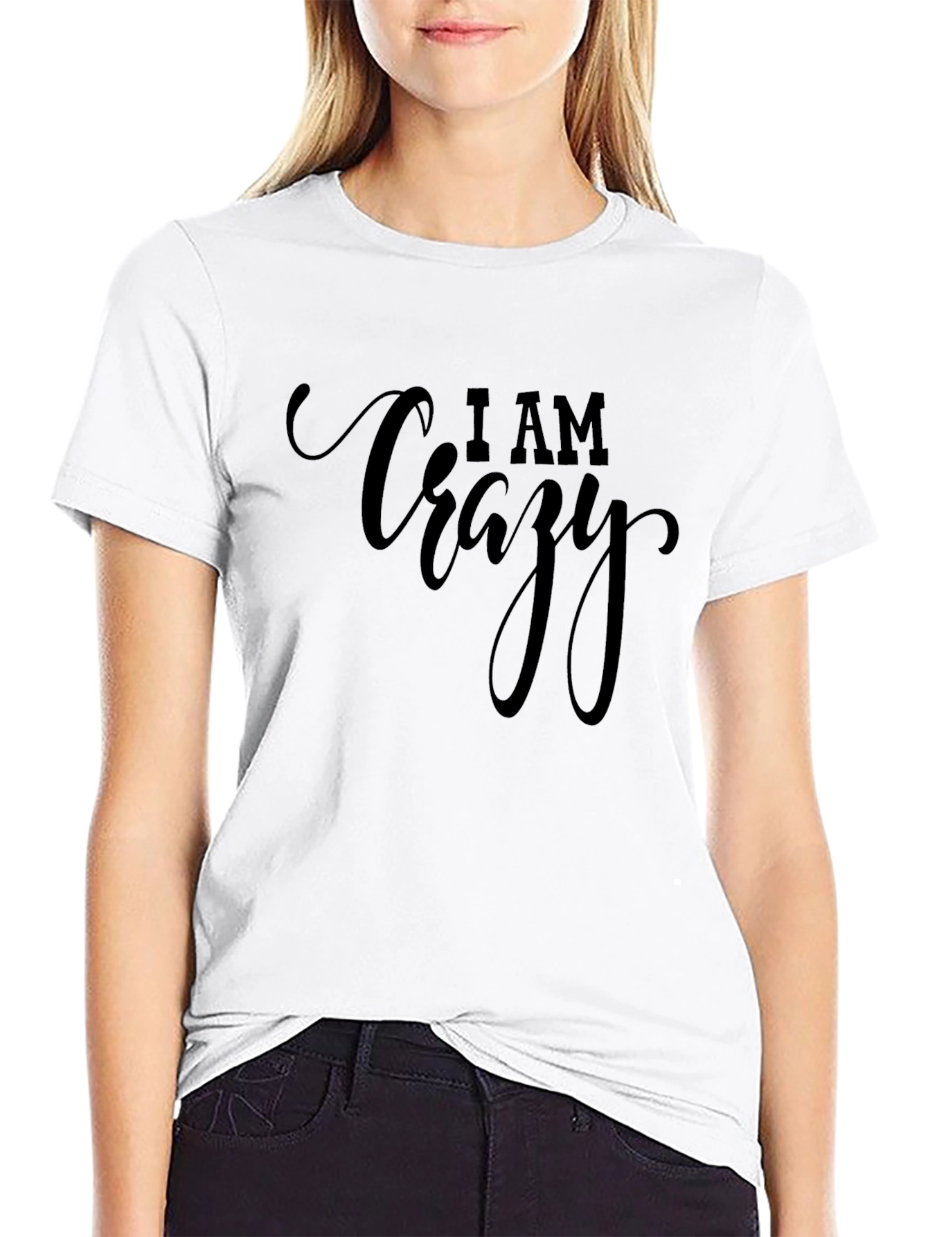 I AM Crazy Graphic Tee - Black Cotton T-Shirt