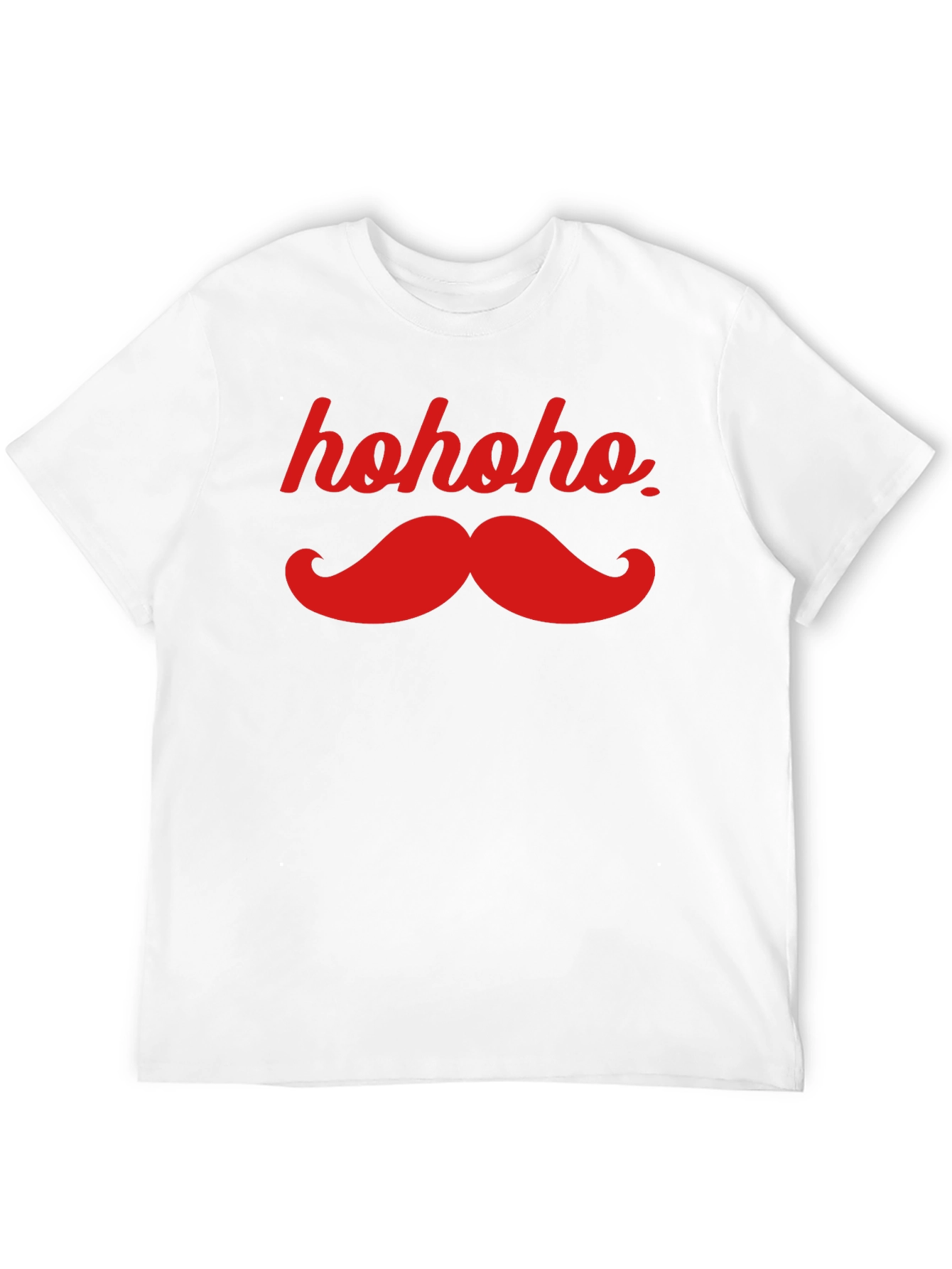 Hohoho Mustache Black Tee - Christmas Humor