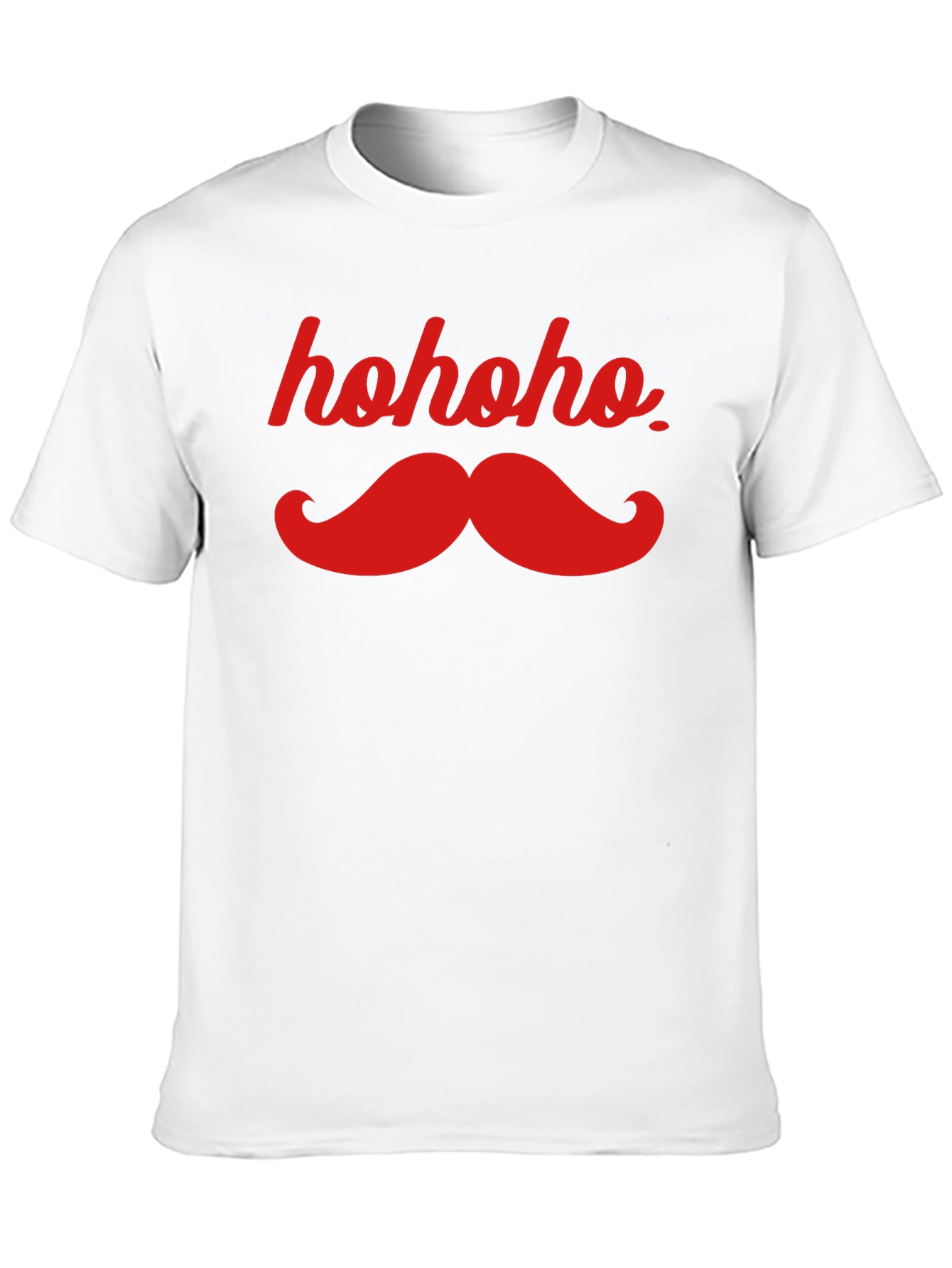 Hohoho Mustache Black Tee - Christmas Humor