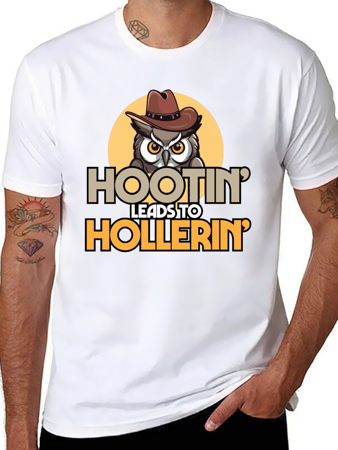 Hootin Leads to Hollerin Owl Graphic Tee
