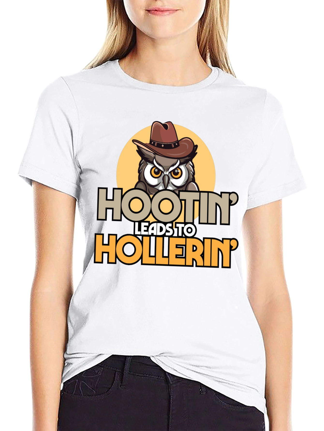 Hootin Leads to Hollerin Owl Graphic Tee