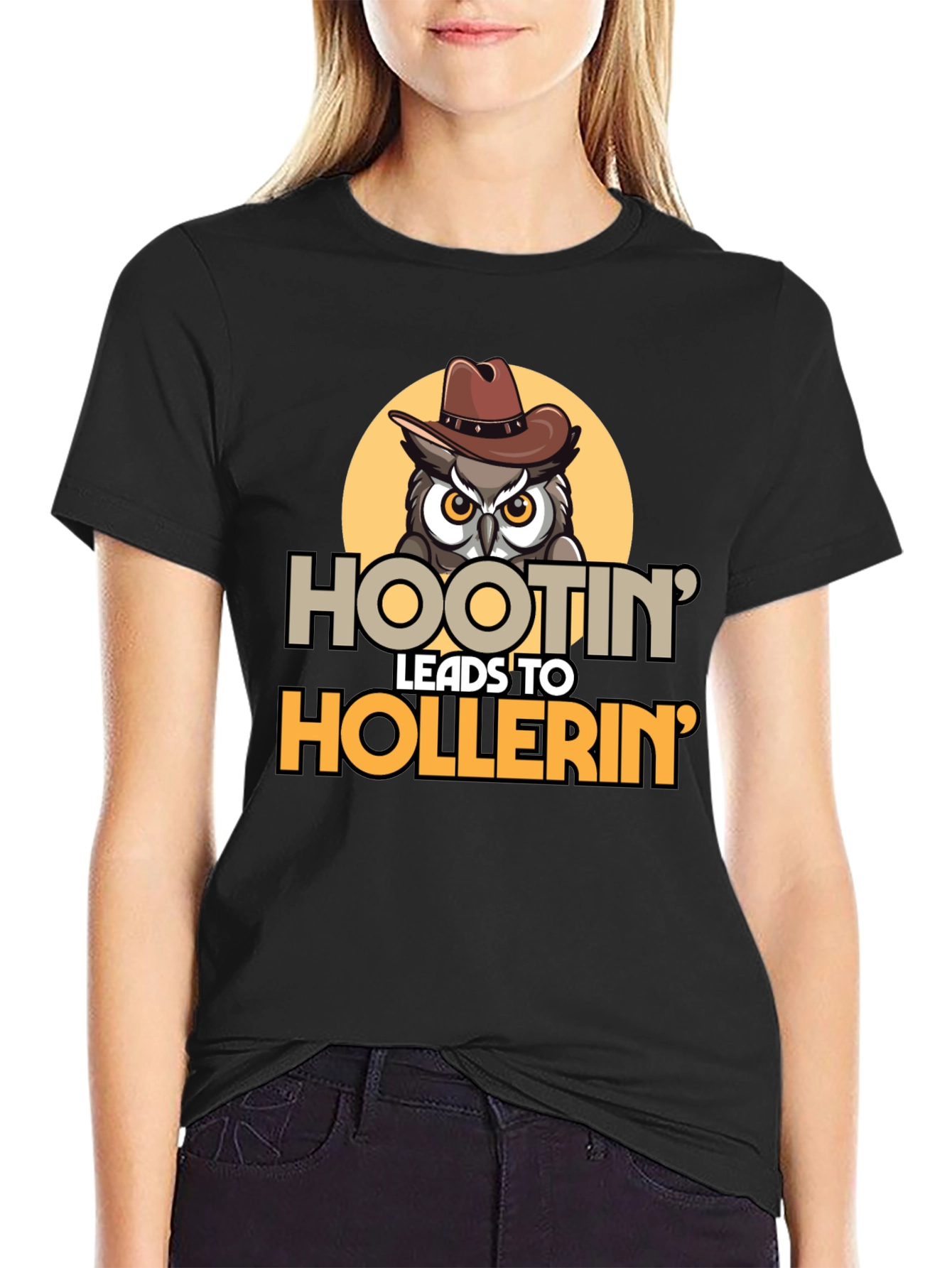 Hootin Leads to Hollerin Owl Graphic Tee