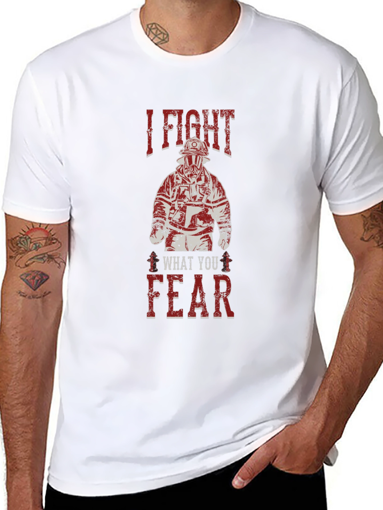 I Fight What You Fear Firefighter Graphic T-Shirt