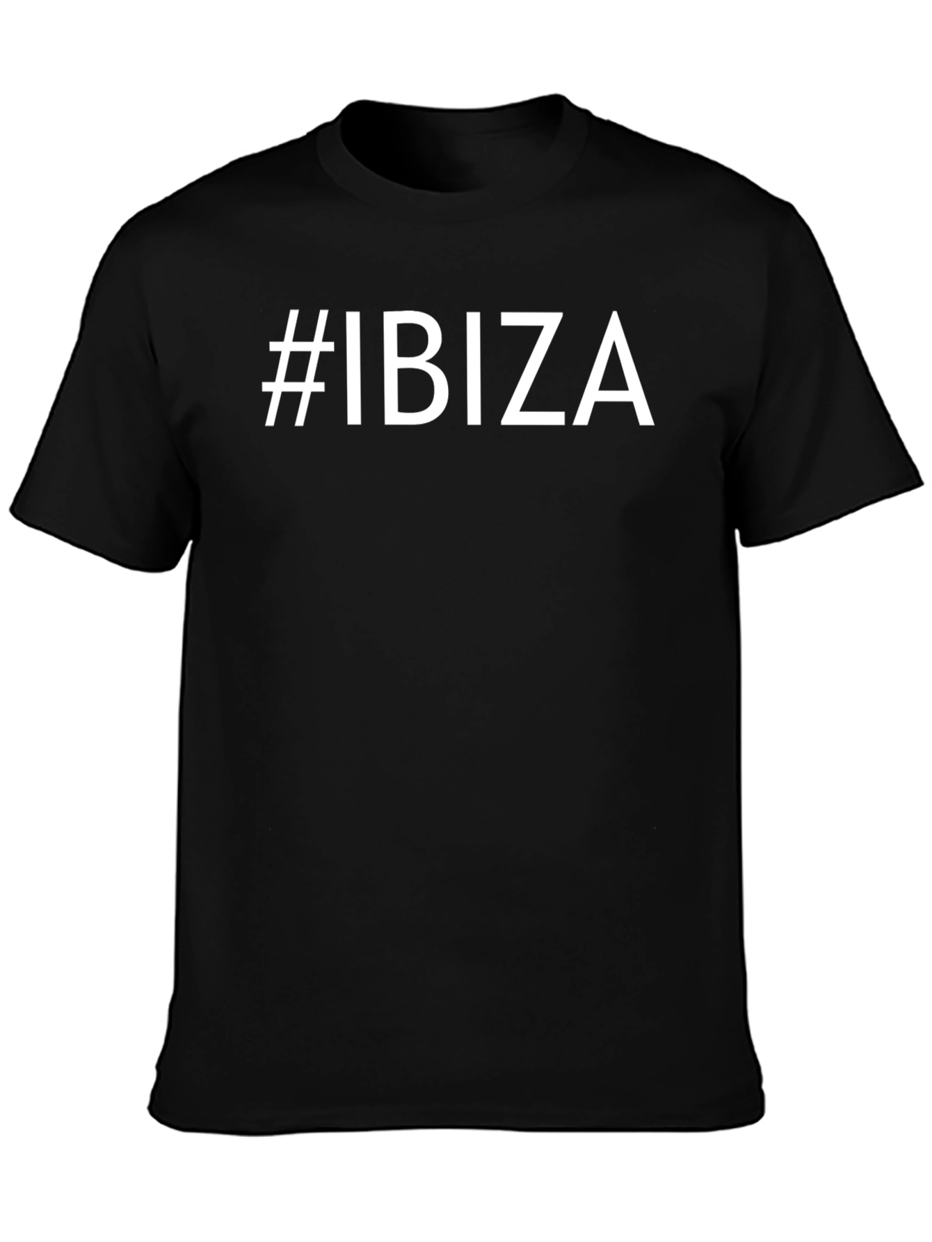 #Ibiza Graphic Tee - Classic Black Crew Neck T-Shirt