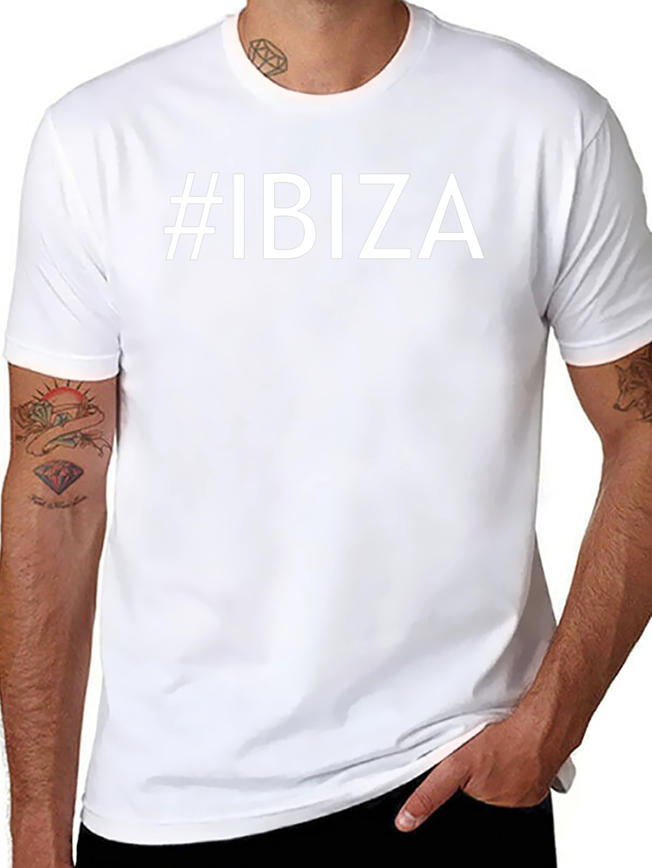 #Ibiza Graphic Tee - Classic Black Crew Neck T-Shirt