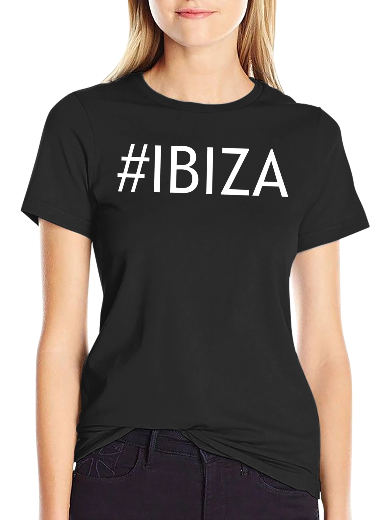 #Ibiza Graphic Tee - Classic Black Crew Neck T-Shirt
