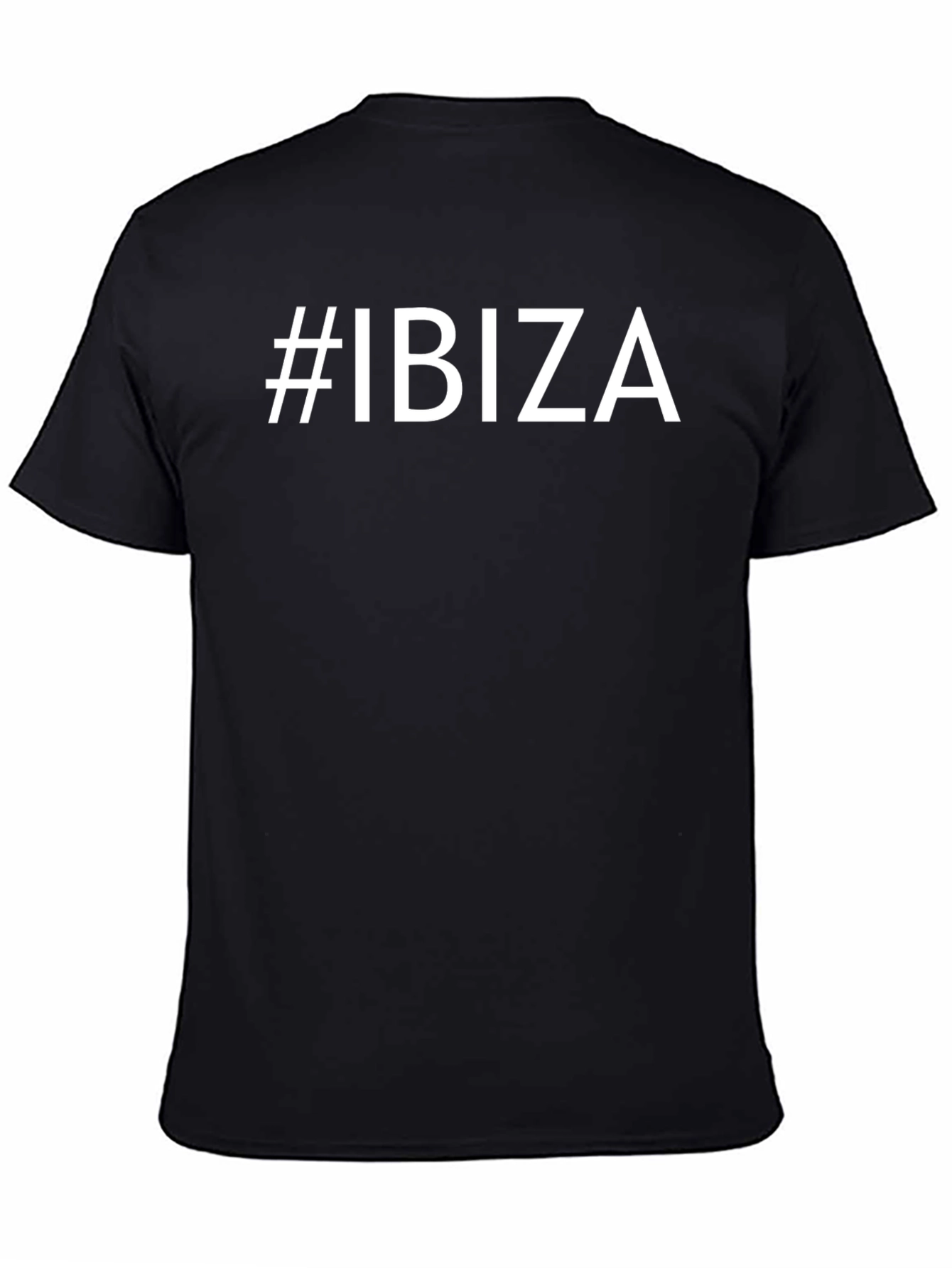 #Ibiza Graphic Tee - Classic Black Crew Neck T-Shirt