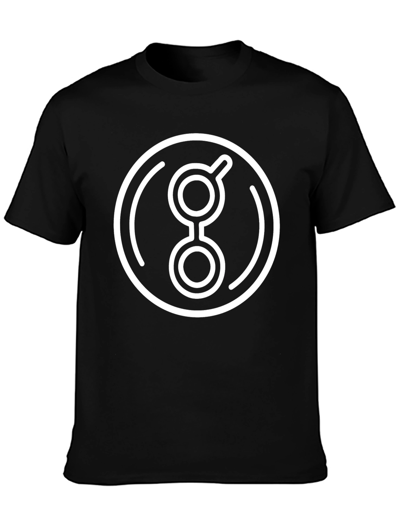 Abstract Circle Graphic Print Black T-Shirt